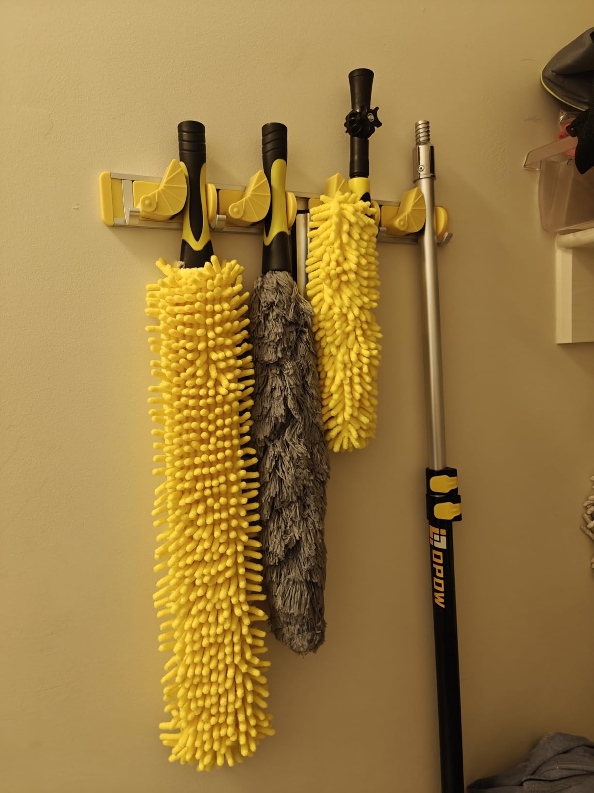 36 Foot High Ceiling Duster Kits with 7-30ft Heavy Duty Extension Pole, High Reach Duster for Cleaning,Microfiber Feather Duster,Cobweb Duster,Ceiling Fan Duster,Window Squeegee & Cleaner - Customer Photo 5