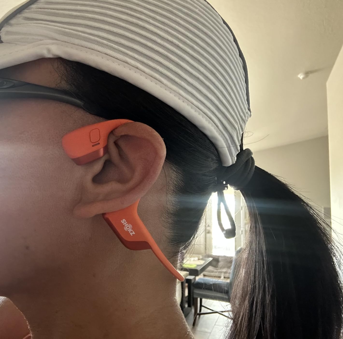 SHOKZ New OpenRun Pro 2 - Open-Ear, Bone Conduction Sport Headphones - with Reflective Strip - Sweat Resistant, Workout Headphones - Secure, Wireless, Comfortable Fit-Deep Bass and Smart Mic App Customer Review SHOKZ New OpenRun Pro 2 - Open-Ear, Bone Conduction Sport Headphones - with Reflective Strip - Sweat Resistant, Workout Headphones - Secure, Wireless, Comfortable Fit-Deep Bass and Smart Mic App - Customer Photo 2