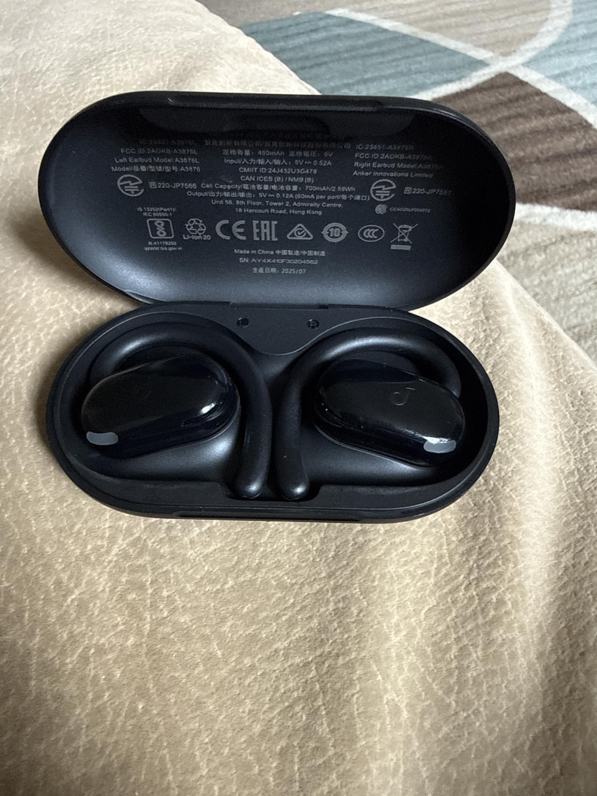 Soundcore V20i by Anker Open-Ear Headphones, Adjustable Ear Hooks, Ultra-Comfort, Snug Fit, Powerful Sound, Clear Calls, IP55, 36H Playtime, Bluetooth 5.4 Wireless Earbuds, Multipoint Connection - Customer Photo 4