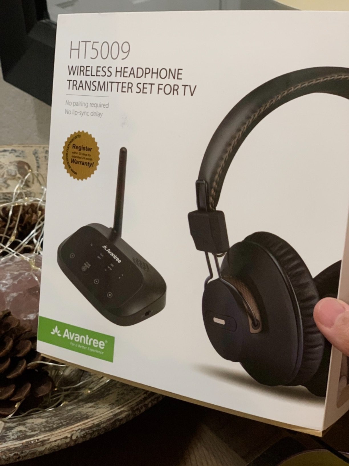 Avantree HT5009 Plus - Ultra Comfortable Wireless Headphones for TV Watching, 60h Playtime, Clear Voice & Enhanced Volume for Seniors & Hard of Hearing, Compatible with Samsung, LG & Other TVs - Customer Photo 1