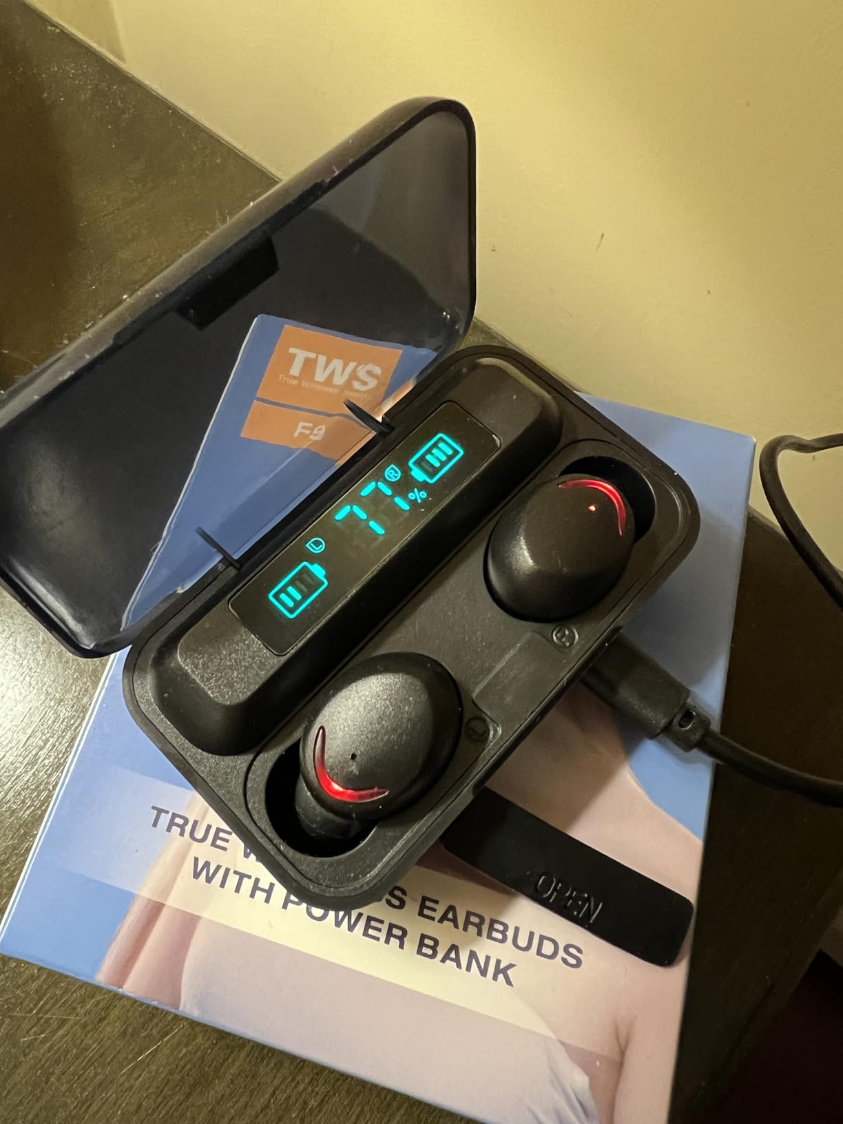 Wireless Earphones, Wireless Earbuds, HiFi Stereo, Bluetooth 5.3 Touch Control Noise Rduction Headphones, Mini Eear Buds Mic in-Ear Headphones IP7 Waterproof Led Display for Smartphone - Customer Photo 3