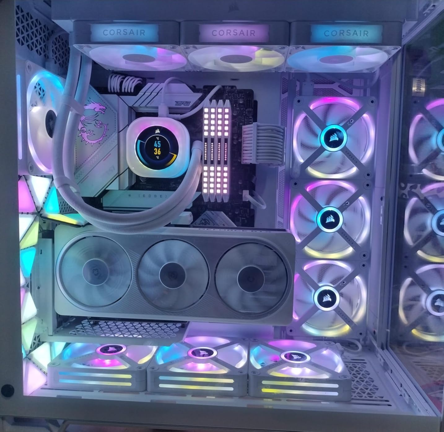 CORSAIR iCUE Link Titan 360 RX RGB Liquid CPU Cooler - 360mm AIO - Low-Noise - FlowDrive Cooling Engine - Intel LGA 1851/1700, AMD AM5/AM4 - 3X RX120 RGB Fans - iCUE Link System Hub Included - Black customer photo 2