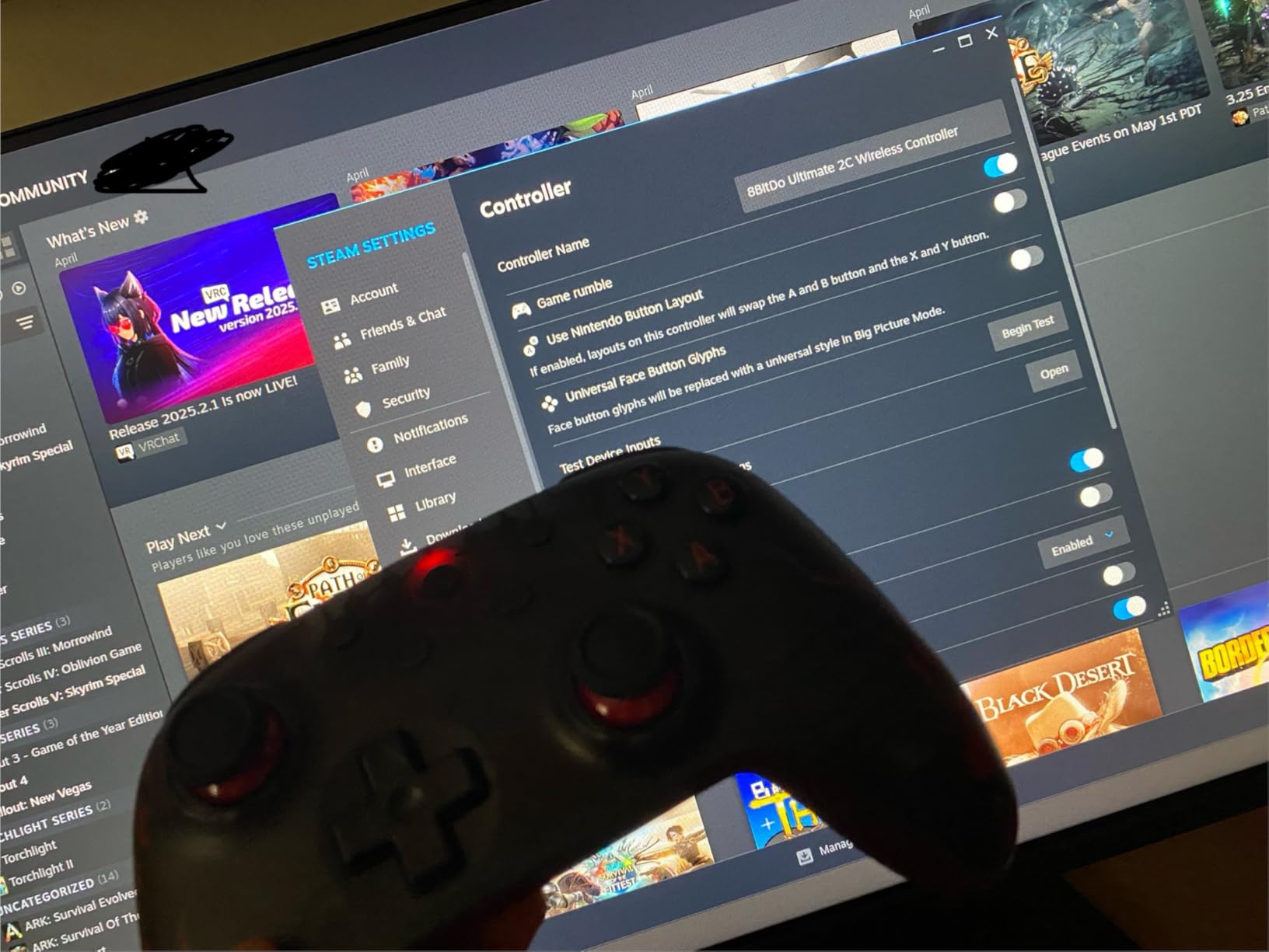 8BitDo Ultimate 2C Wireless Controller for Windows PC and Android, with 1000 Hz Polling Rate, Hall Effect Joysticks and Triggers, and Remappable L4/R4 Bumpers (Purple) - Customer Photo 2