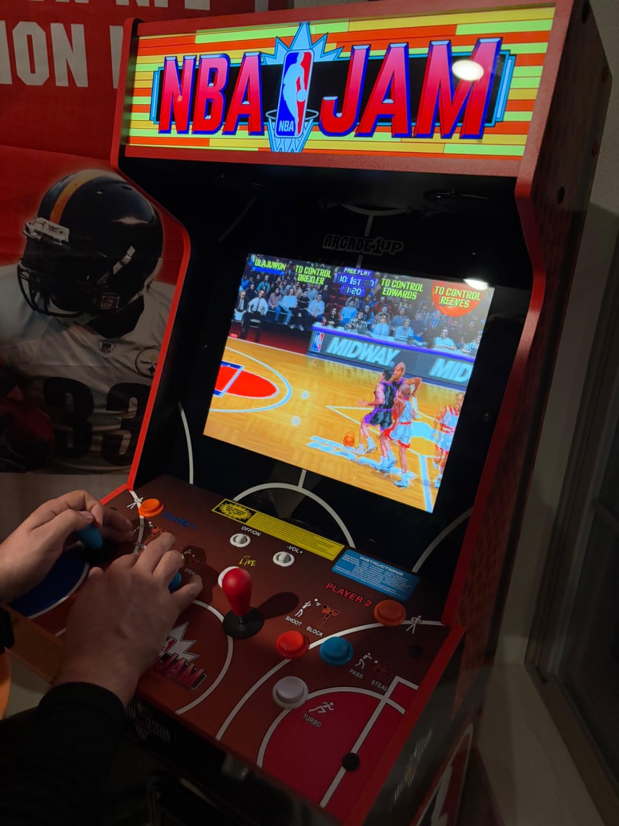 ARCADE1UP NBA Jam Deluxe 2-Player Control Panel Arcade Machine, Built for Your Home, 5 Foot Tall Cabinet with 3 Classic Games - Customer Photo 2