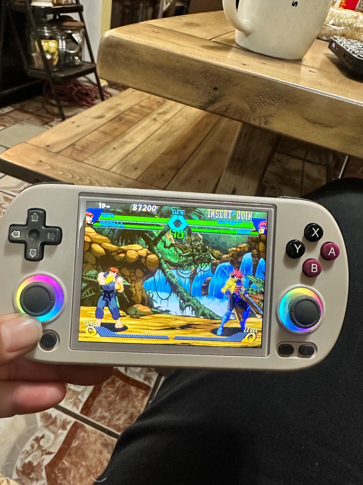 RG40XX H Retro Handheld Game Consoles RG40XXH Retro Gaming Console 64 TF Card Preloaded Games 5000+ Portable Gaming Console Linux 64-bit System 4.0'' IPS Screen WiFi Bluetooth HD and TV Output Black - Customer Photo 2
