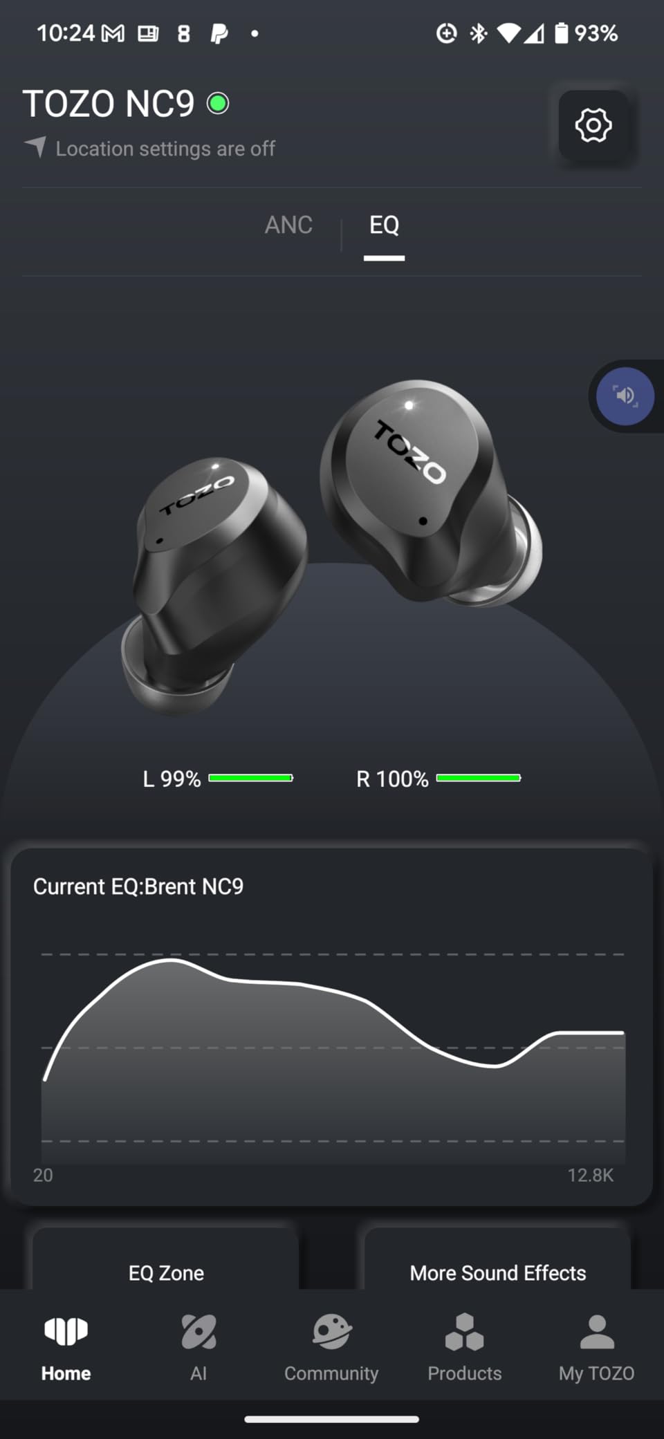 TOZO NC9 Hybrid Active Noise Cancelling Wireless Earbuds, 6 Mics ENC Clear Call, IPX8 Waterproof, in Ear Bluetooth 5.3 Headphones Stereo Bass Ear Buds 59H Playtime with LED Display 32 EQs via APP - Customer Photo 1