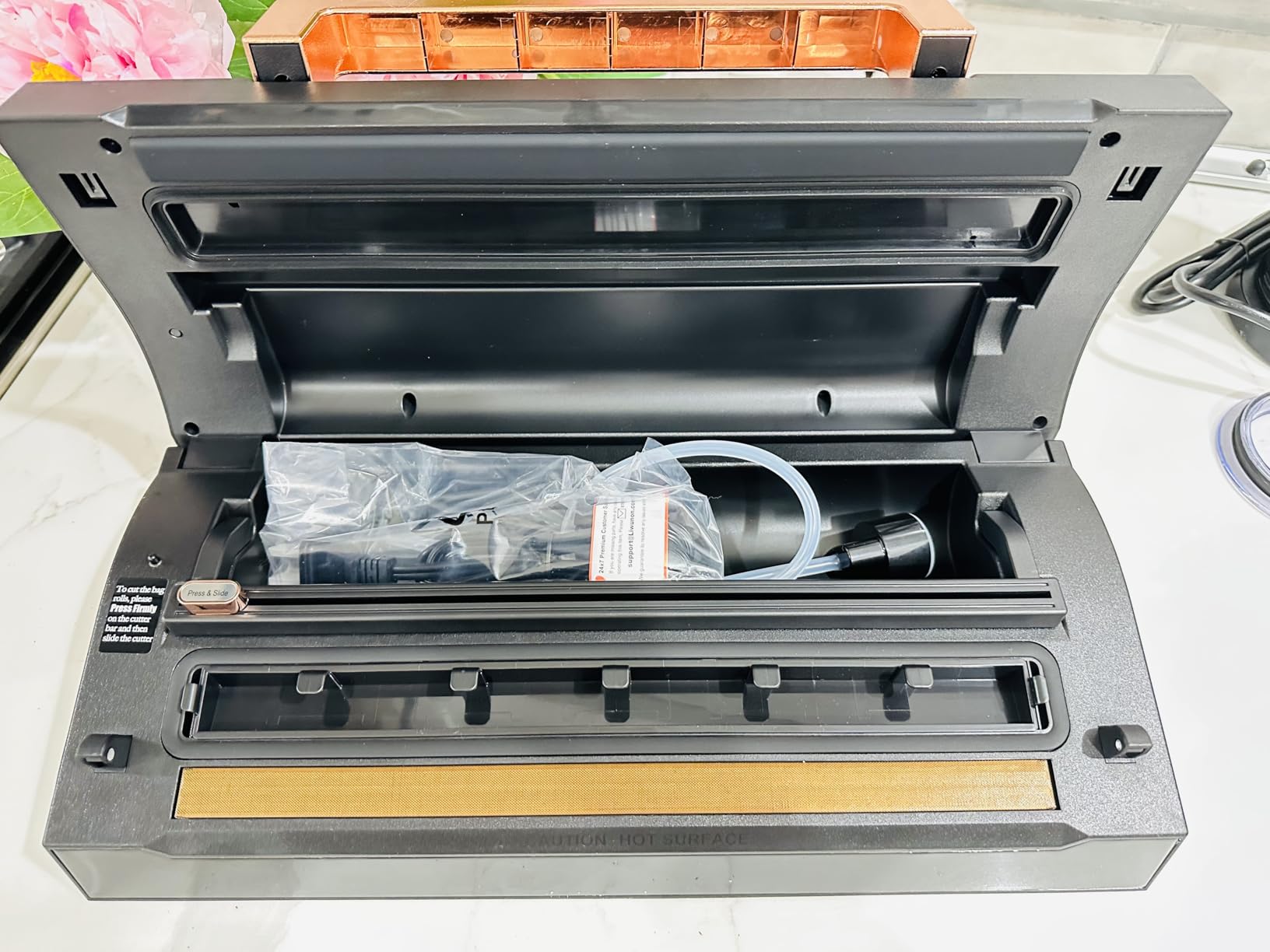2025 Upgraded Precision Fast-Vacuum Sealer, LIWUNON Commercial Full Automatic Food Vacuum Sealer Machine, Double Heat Seal, Built-in Cutter&Bag Storage, Powerful Food Vacuum Saver, 2 Bag Rolls&hose - Customer Photo 1