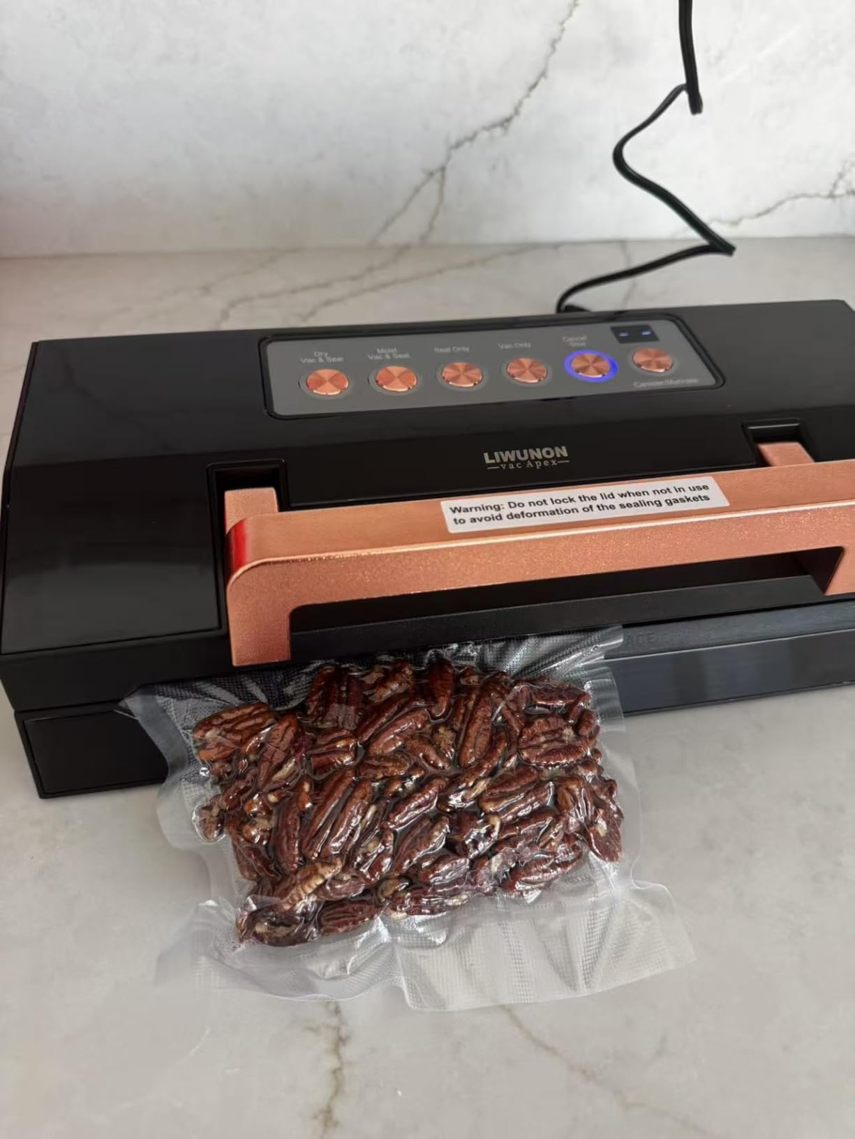 2025 Upgraded Precision Fast-Vacuum Sealer, LIWUNON Commercial Full Automatic Food Vacuum Sealer Machine, Double Heat Seal, Built-in Cutter&Bag Storage, Powerful Food Vacuum Saver, 2 Bag Rolls&hose - Customer Photo 4