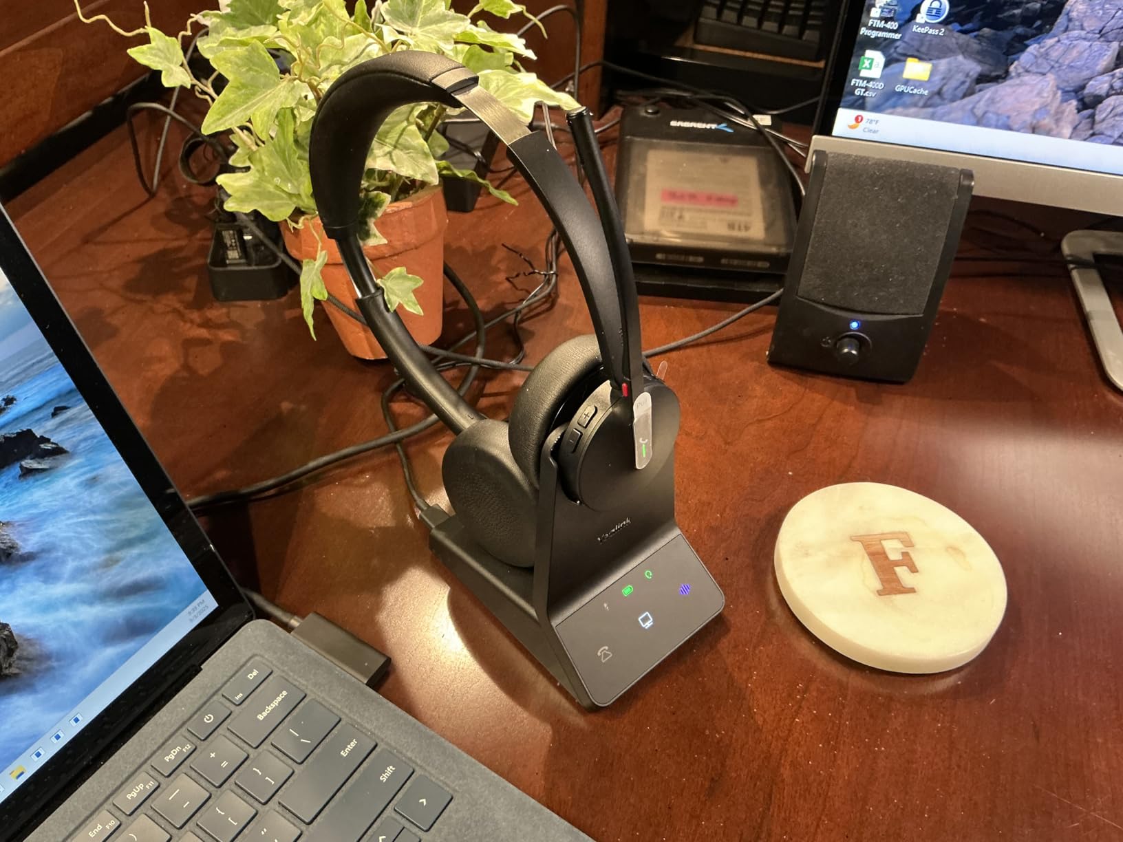 Yealink WH64 Dual Teams DECT & Bluetooth Wireless Headset, 606ft Range, Microsoft Certified, On Ear Work Wired Headphone with 3X Noise Cancelling Mic, 32 Talk Time, Office Desk IP Phone, PC,Computer - Customer Photo 1