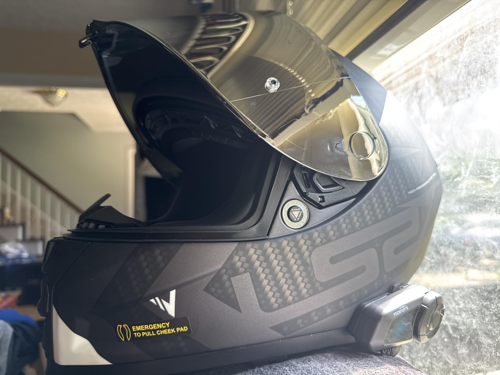 Fodsports FX-S Motorcycle Bluetooth Headset V5.4, 2-Way Helmet Intercom Communication System with IP67 Waterproof, CVC Noise Cancellation, Hands-Free Music/Call, 2 Type Mics, Black, 1 Pack - Customer Photo 1