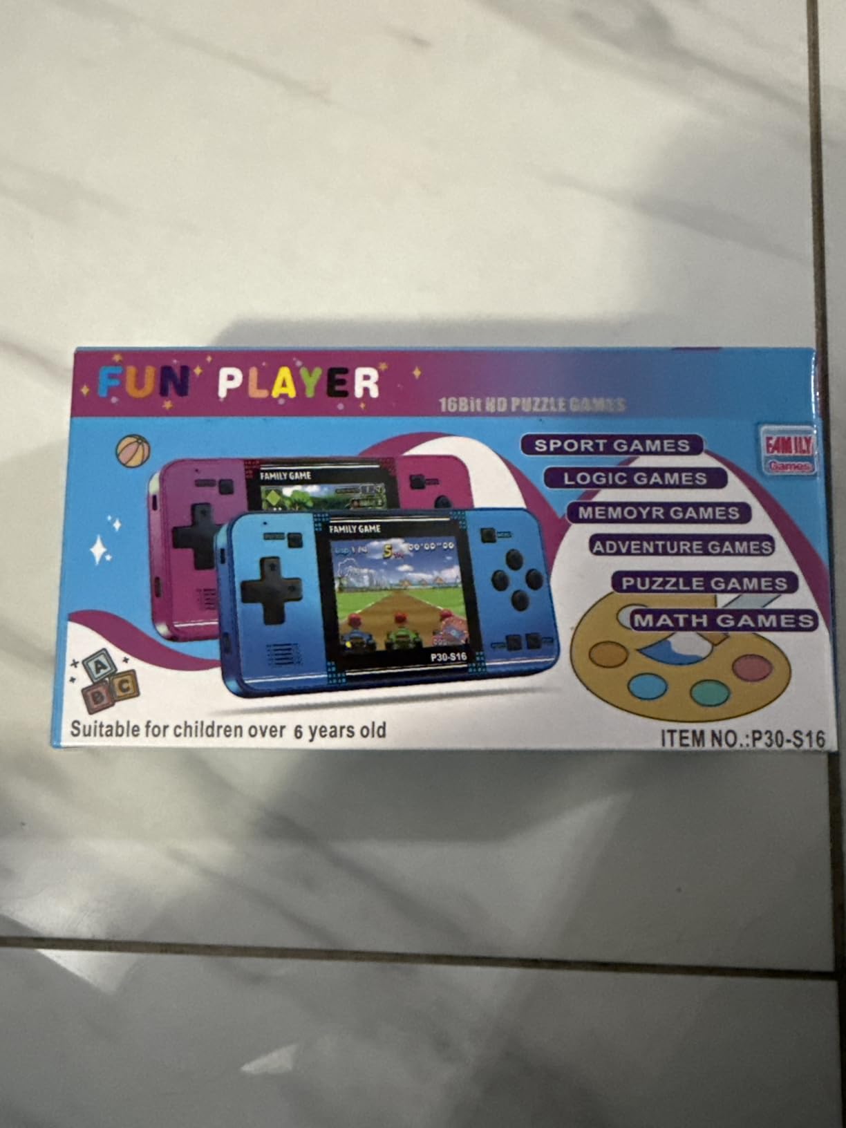 Handheld Game for Kids -Preloaded 220 Retro Video Games, Portable Gaming Player with Rechargeable Battery 3.0