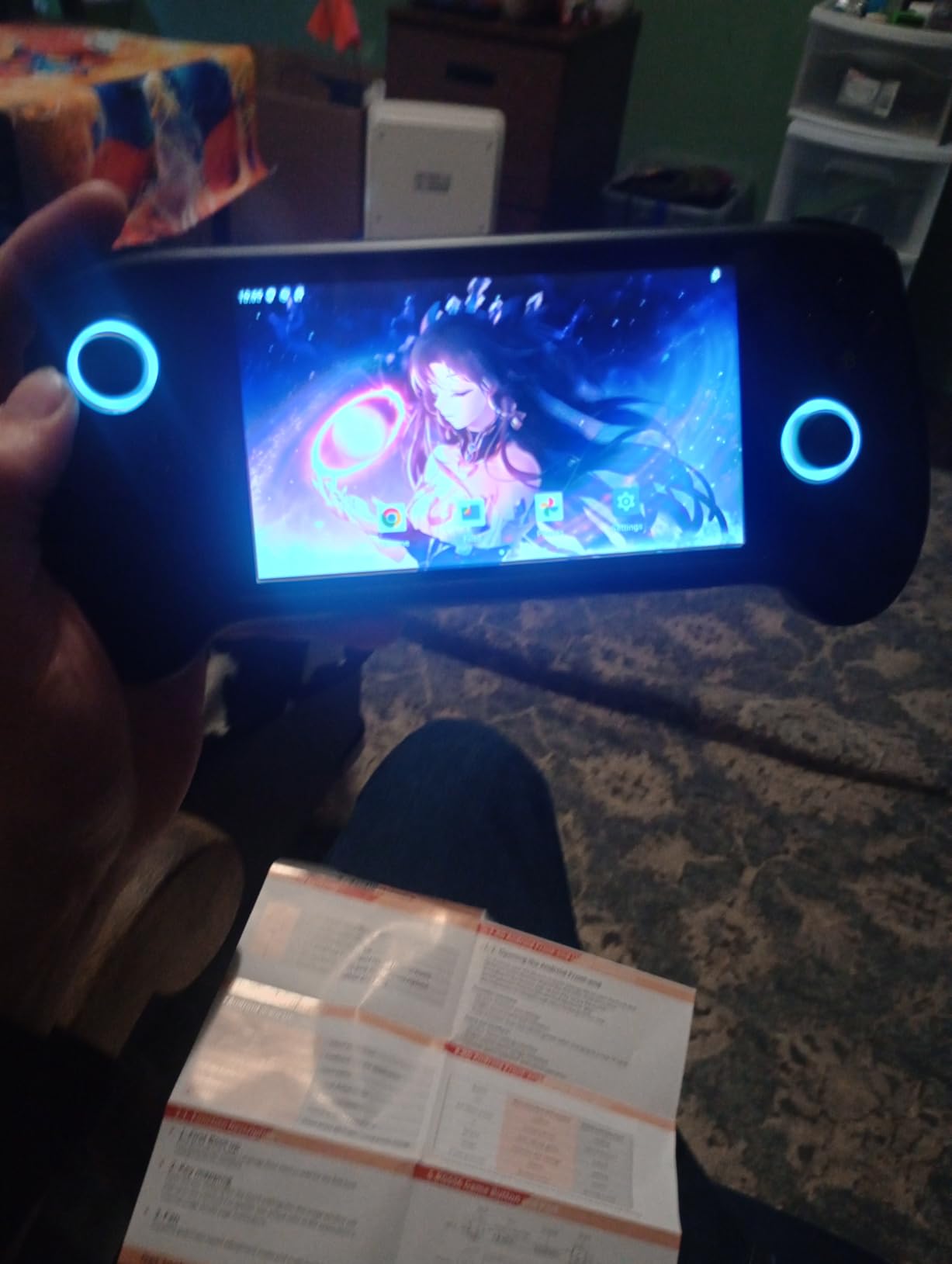 RG556 Retro Handheld Game Console , Android 13 System Unisoc T820 Processor 5.48 Touch Inch AMOLED Screen 5500mAh Battery Support WiFi Online DP Output (Transparent Blue) - Customer Photo 1