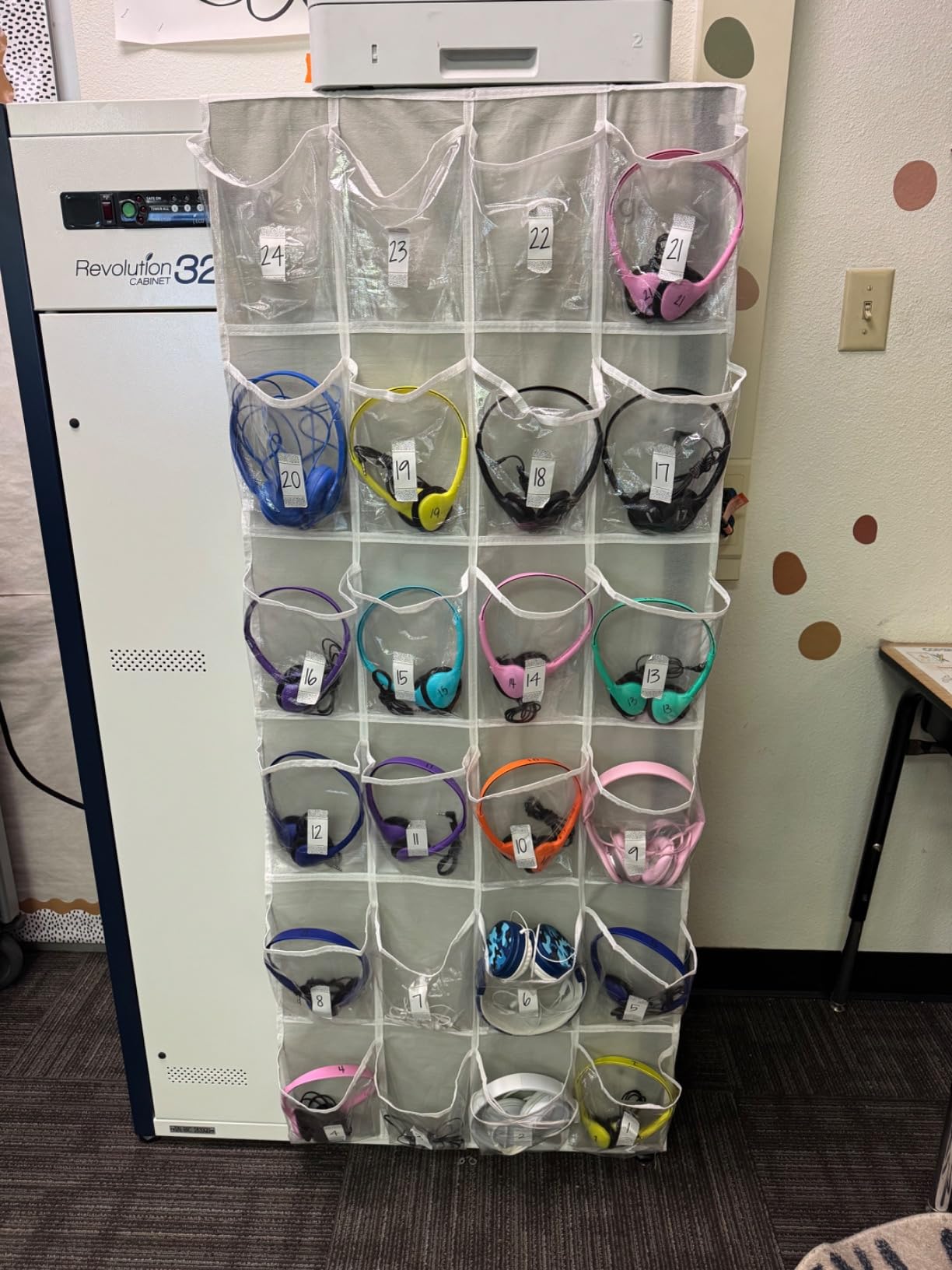 24 Pack Bulk Headphones for School Classroom, Adjustable On-Ear Headsets Wired Fit Kids to Adults, Wholesale Class Set Individually Packed（8 Colors） - Customer Photo 4