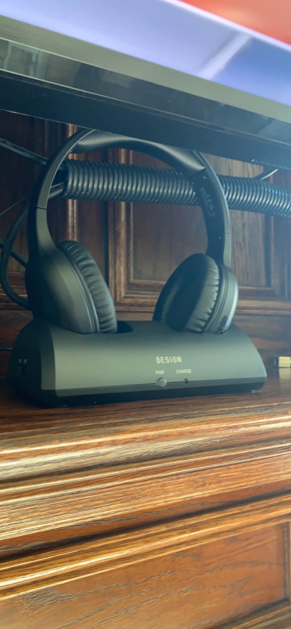 BESIGN BTH02 Wireless Headphones for TV Watching with Bluetooth Transmitter Charging Dock, TV Headphones Wireless for Seniors, Bluetooth Headsets, 100ft Range No Audio Delay - Customer Photo 2