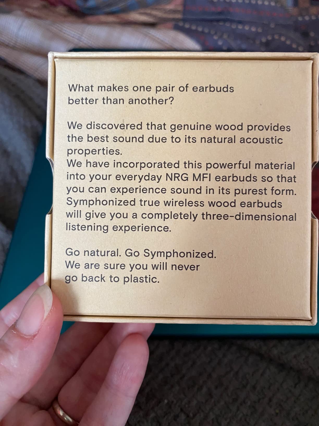 Symphonized Premium Wooden iPhone Earphones Wired (USB C) Deep Bass Sound, 3D Sound, Microphone Volume Control, 90% Noise Cancelling for Type C Devices. Earphones for iPhone 15 to 17 & Android - Customer Photo 2