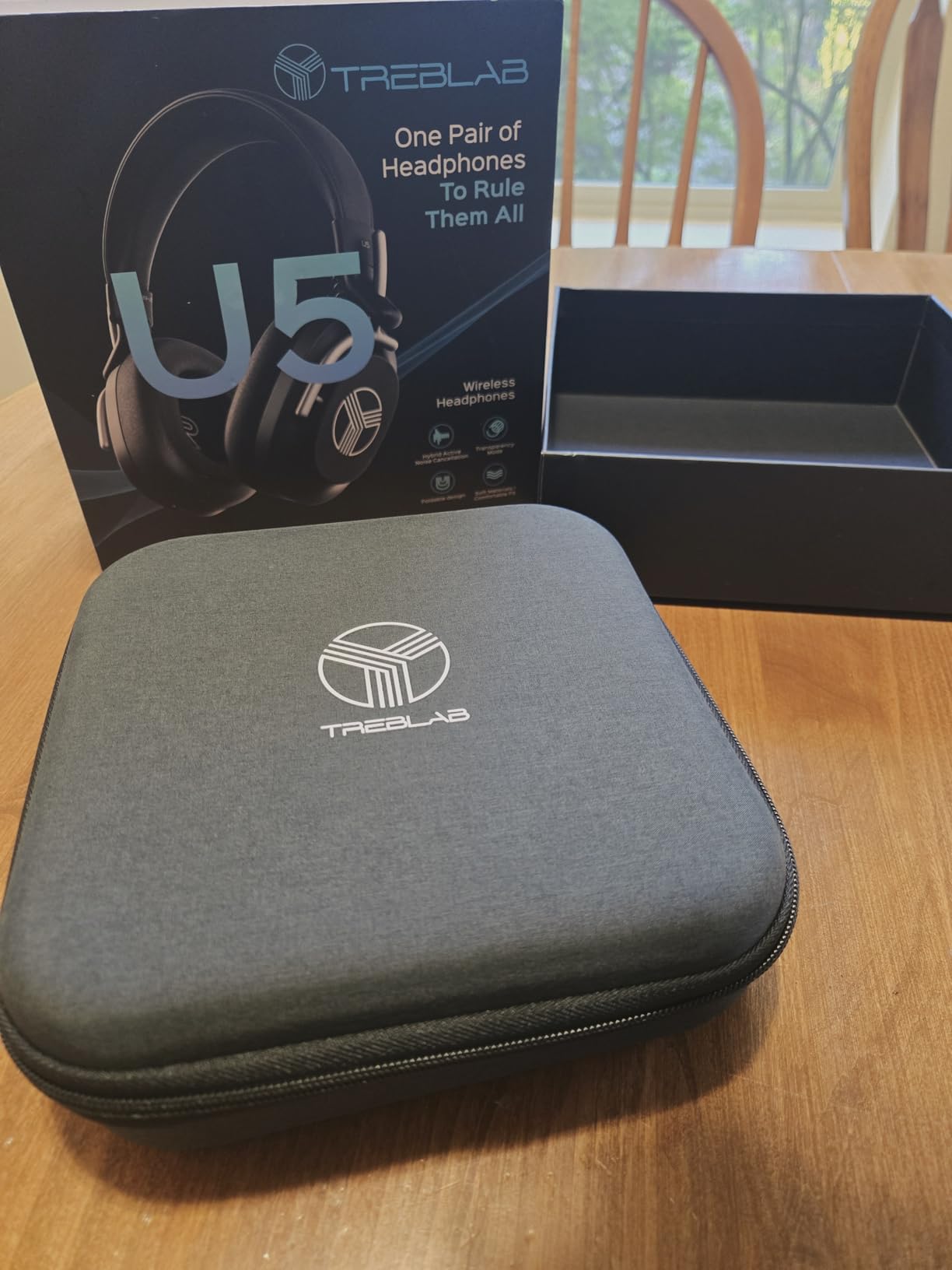 TREBLAB U5 - Hybrid Active Noise Cancelling Headphones Over-Ear, Deep Bass, 55H Battery, Mic for Calls, Bluetooth 5.3, Water-Resistant IPX4, Wireless Headphones Foldable for Travel, Gym, Work, Sports Customer Review TREBLAB U5 - Hybrid Active Noise Cancelling Headphones Over-Ear, Deep Bass, 55H Battery, Mic for Calls, Bluetooth 5.3, Water-Resistant IPX4, Wireless Headphones Foldable for Travel, Gym, Work, Sports - Customer Photo 2