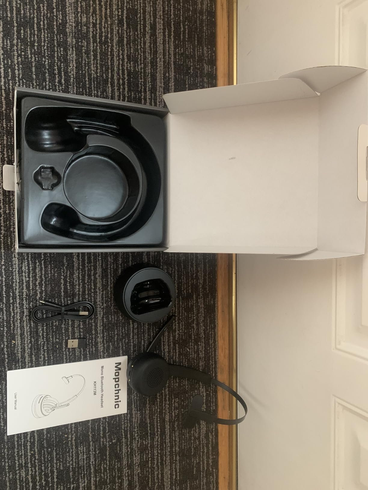 Bluetooth Headset, Wireless Headphone with AI Noise-Canceling Microphone for Computer, On Ear Bluetooth Headset with USB Dongle for Office Call Center Skype Zoom Meeting Online Class (Black) - Customer Photo 2