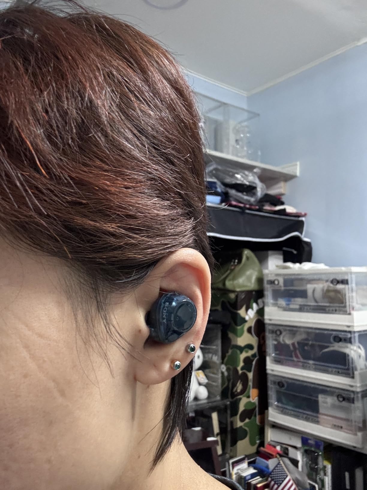 Sony WF-C710N Truly Wireless Noise-Canceling Earbuds with up to 30-Hour Battery Life, Lightweight and Secure, Glass Blue - Customer Photo 2