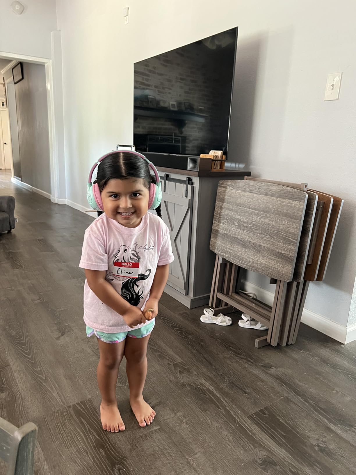 iClever BTH27 Toddler Headphones for 2+ Year Old-CPC Certified, 75/80dBA Safe Volume Limited, 74H Playtime, Bluetooth 5.4, BPA Free, Kids Bluetooth Headphones Aux Cord for Travel iPad, Green/Pink - Customer Photo 1