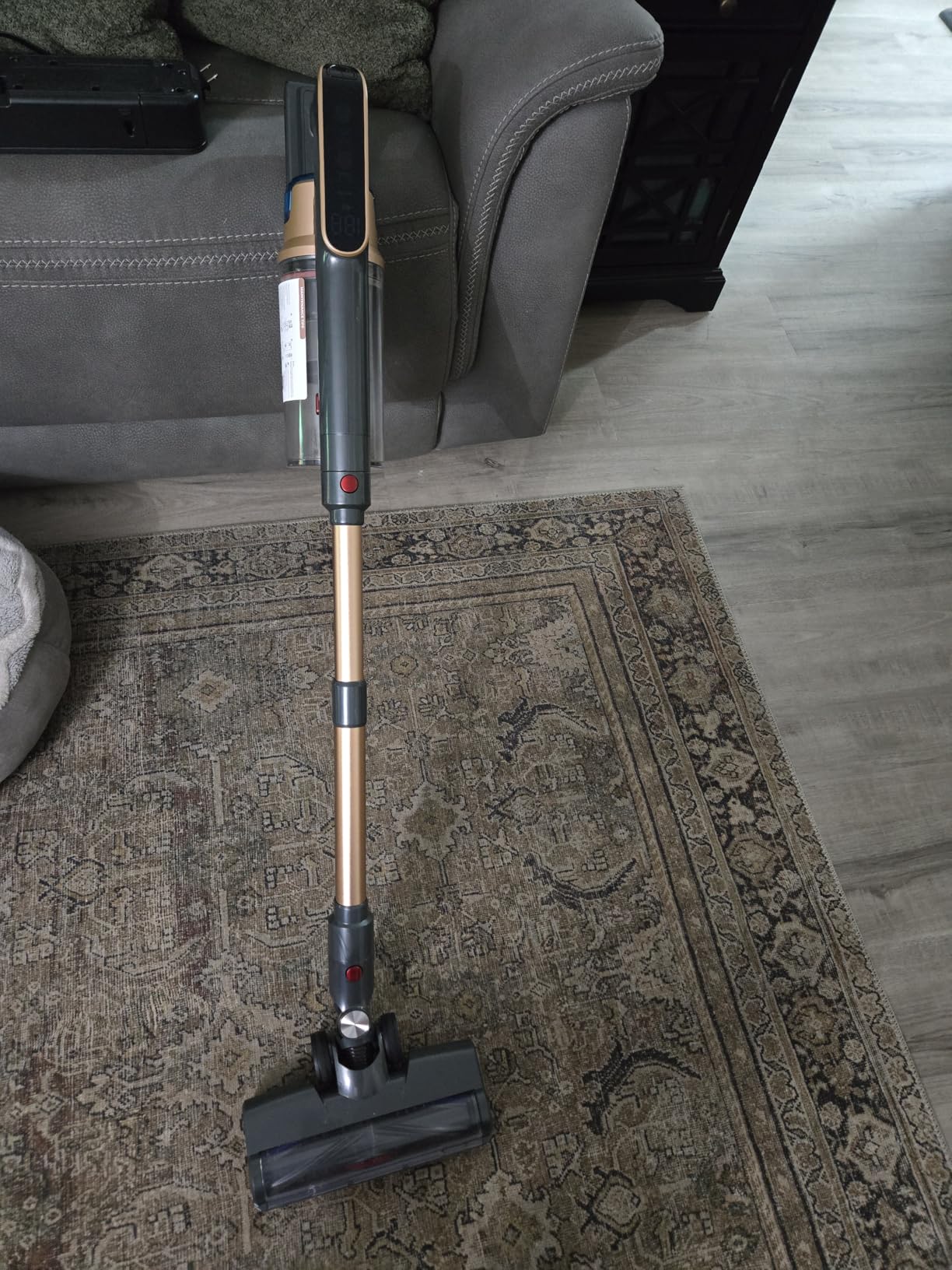 Cordless Vacuum Cleaner, 580W/48KPA/65Mins Vacuum Cleaners for Home, Super 1.8L Cup& Large LED Screen Stick Vacuum Anti-Tangle, Lightweight Cordless Vacuum with Charging Dock for Pet Hair/Carpet/Floor - Customer Photo 2