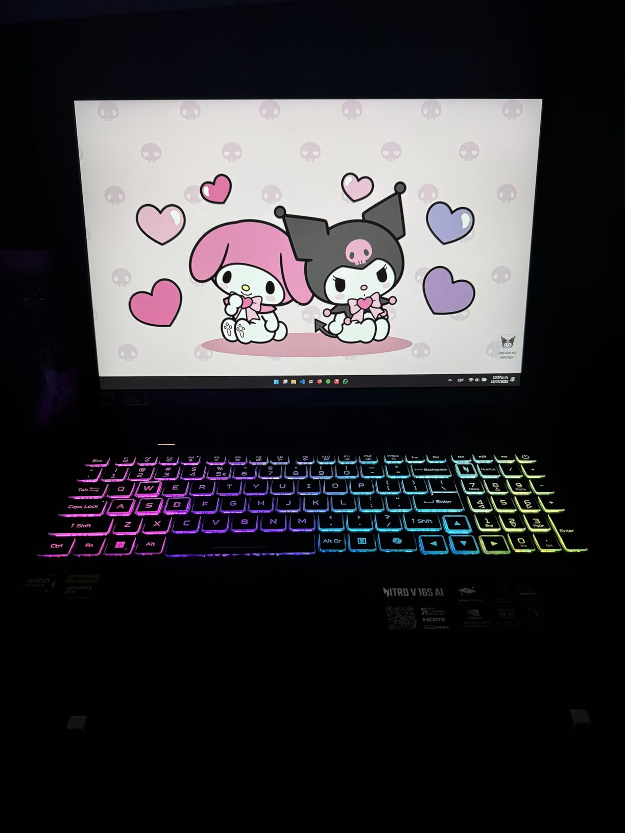 Nitro V 16S AI Gaming Laptop | NVIDIA GeForce RTX 5060 GPU | AMD Ryzen 7 260 Processor | 16 inch WUXGA IPS 180Hz Display | 32GB DDR5 | 1TB Gen 4 SSD | Wi-Fi 6 | ANV16S-41-R2AJ customer photo 2