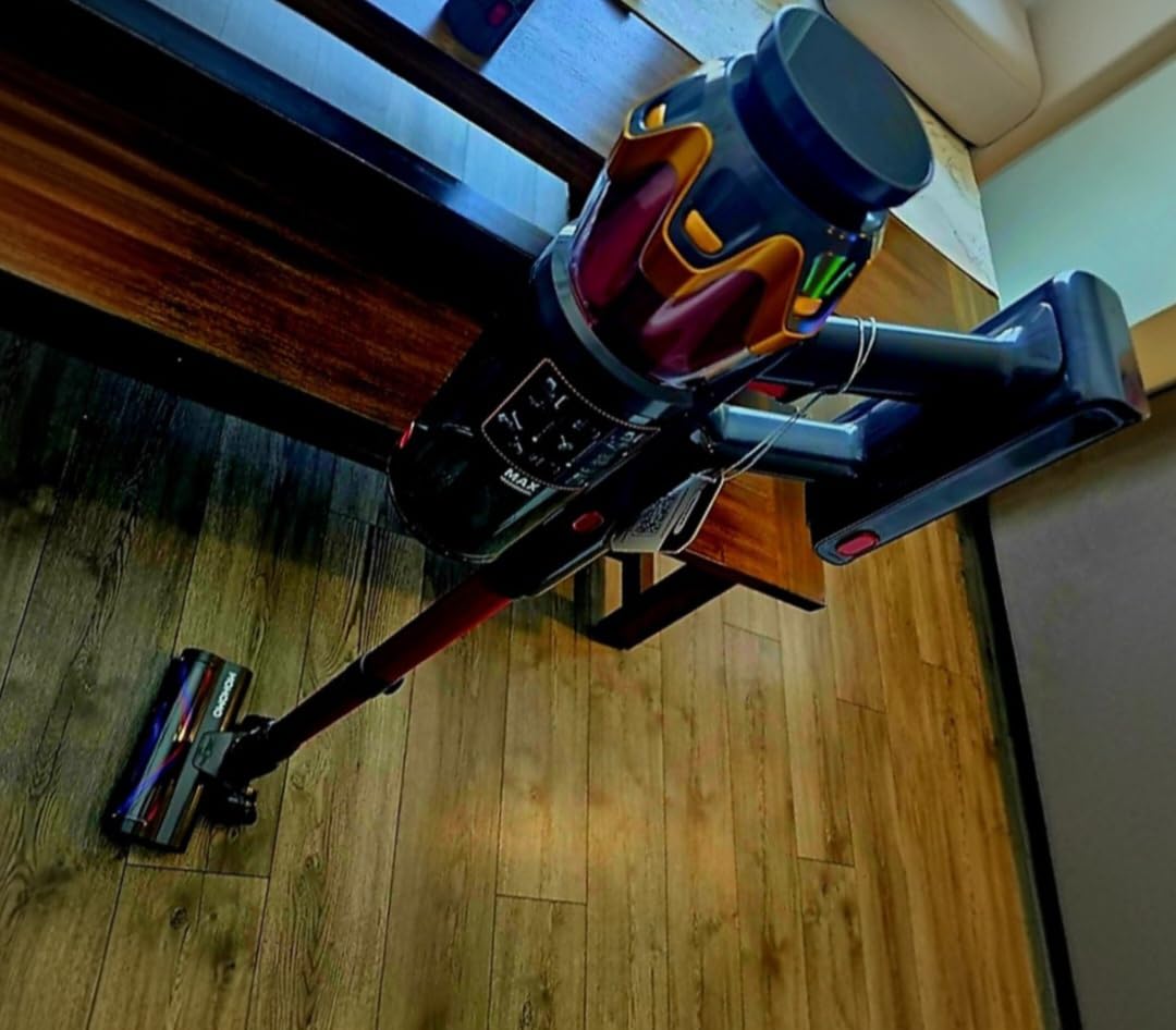 Cordless Vacuum Cleaner, 48000Pa/580W/65Mins Vacuum Cleaners for Home, Self-Standing Stick Vacuum with Anti-Tangle Brush & OLED Touch Screen, Vacuum Cleaner for Hardwood Floors and Carpet,Pet Hair,Car - Customer Photo 2