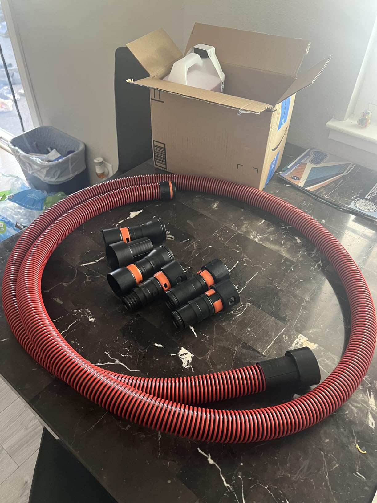 16FT Shop Vac Hose, Dust Collection Hose Kit for Home&Shop Vacuums System with 6 Adapters - Customer Photo 2