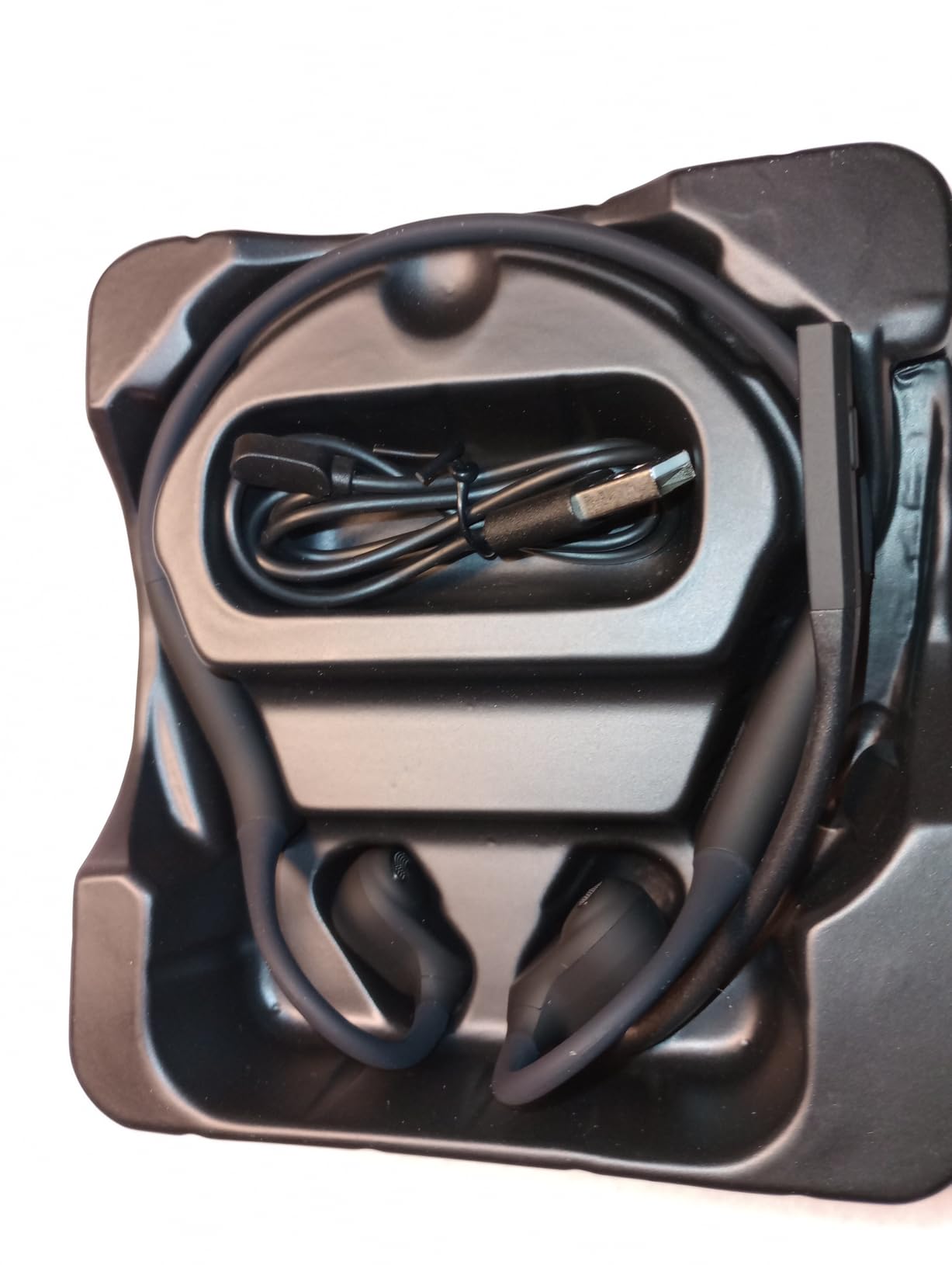 LEVN Open Ear Headphones with Mic, 29g Bluetooth Headset with Microphone, Bluetooth Headphones with Noise Cancelling Mic, Waterproof Non-slip Wireless Headset with Mic for Work, Workout, Driving, Call - Customer Photo 1