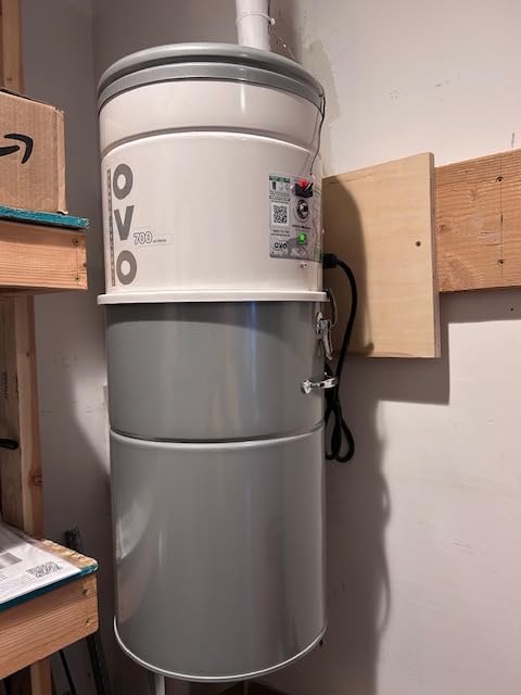 OVO Heavy Duty Powerful Central Vacuum System, Hybrid Filtration (with or Without Disposable Bags) 35L or 9.25Gal, 700 Air watts with 40ft Deluxe Accessory kit Included - Customer Photo 2