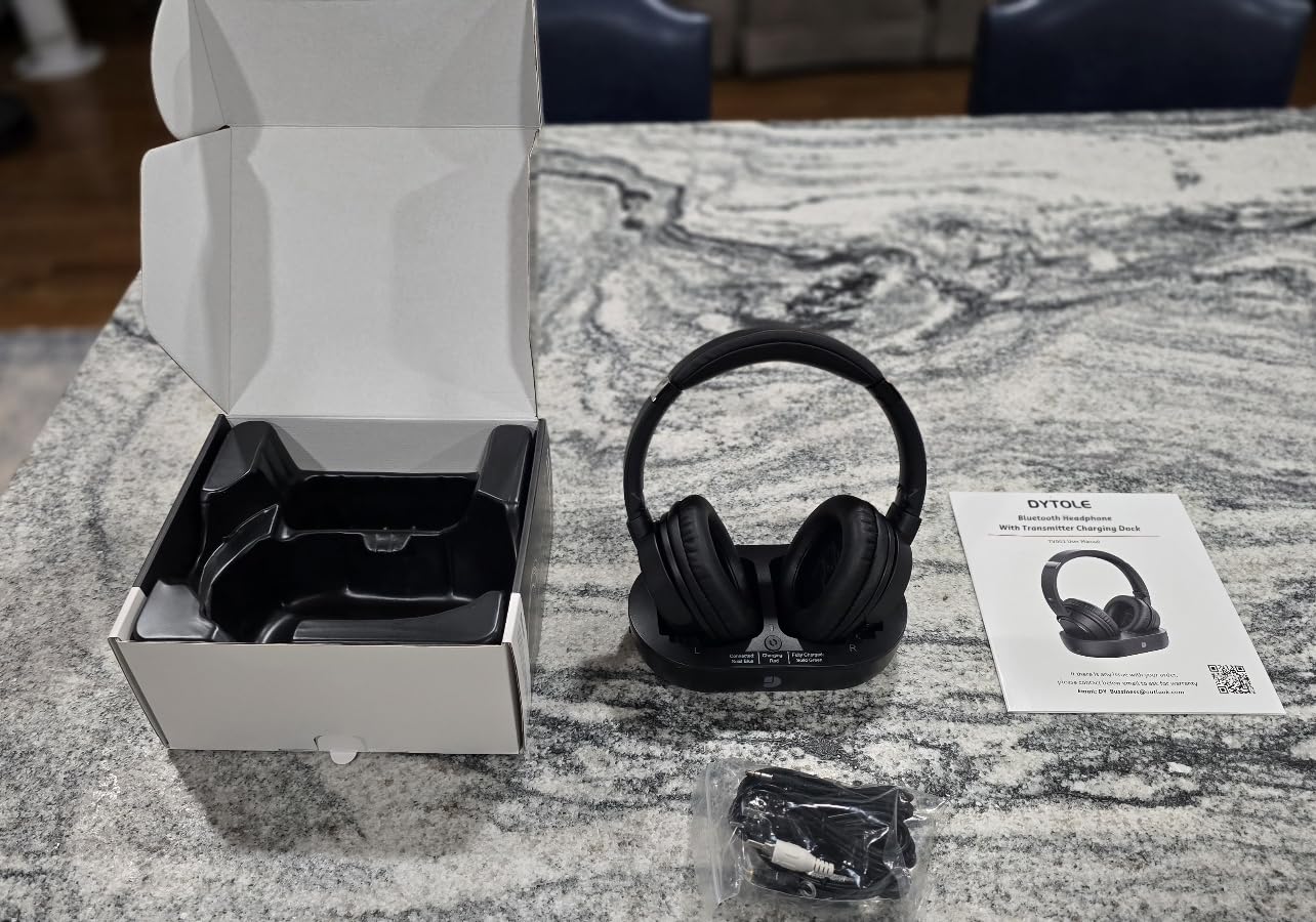 Wireless Headphones for TV, TV Headphones Wireless for Seniors, Versatile Charging Dock with Transmitter, Instant Audio Sync, 65-Hour Battery Life, Ideal Gift for Parents & Seniors - Customer Photo 2