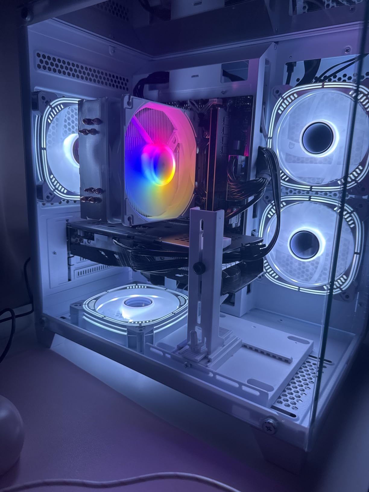 LXZ Gaming PC Desktop 12th I5-12400F, Desktop Computer, GeForce RTX 3050, 32G DDR4 RAM, 1TB NVME SSD, Prebuilt Tower Computer for Gaming, Home and Office (White) - Customer Photo 2