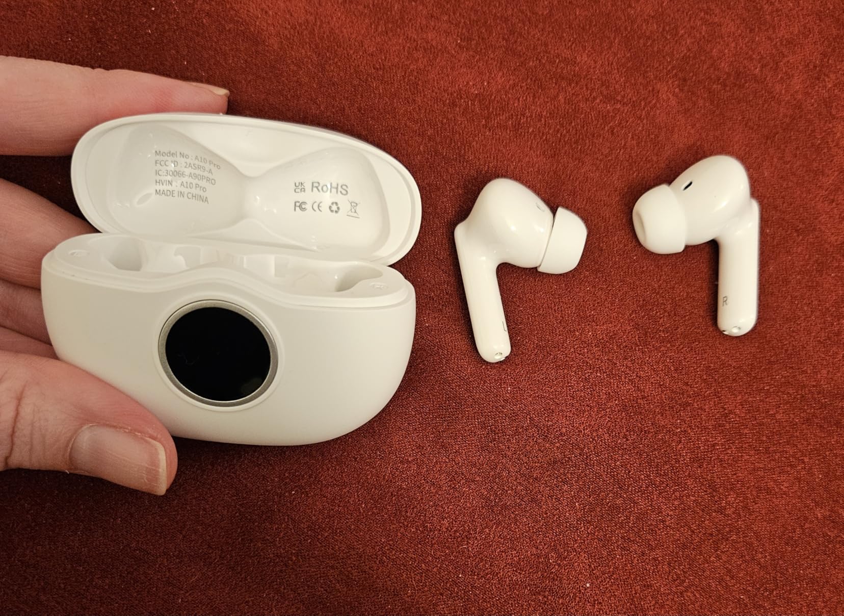 A10 Pro Wireless Earbuds, Bluetooth 5.3 Headphones HiFi Stereo 50H Playback LED Digital Display Ear Buds with ENC Noise Canceling Headset, IPX7 Waterproof Earphones for Gym/Running/Work - Customer Photo 2