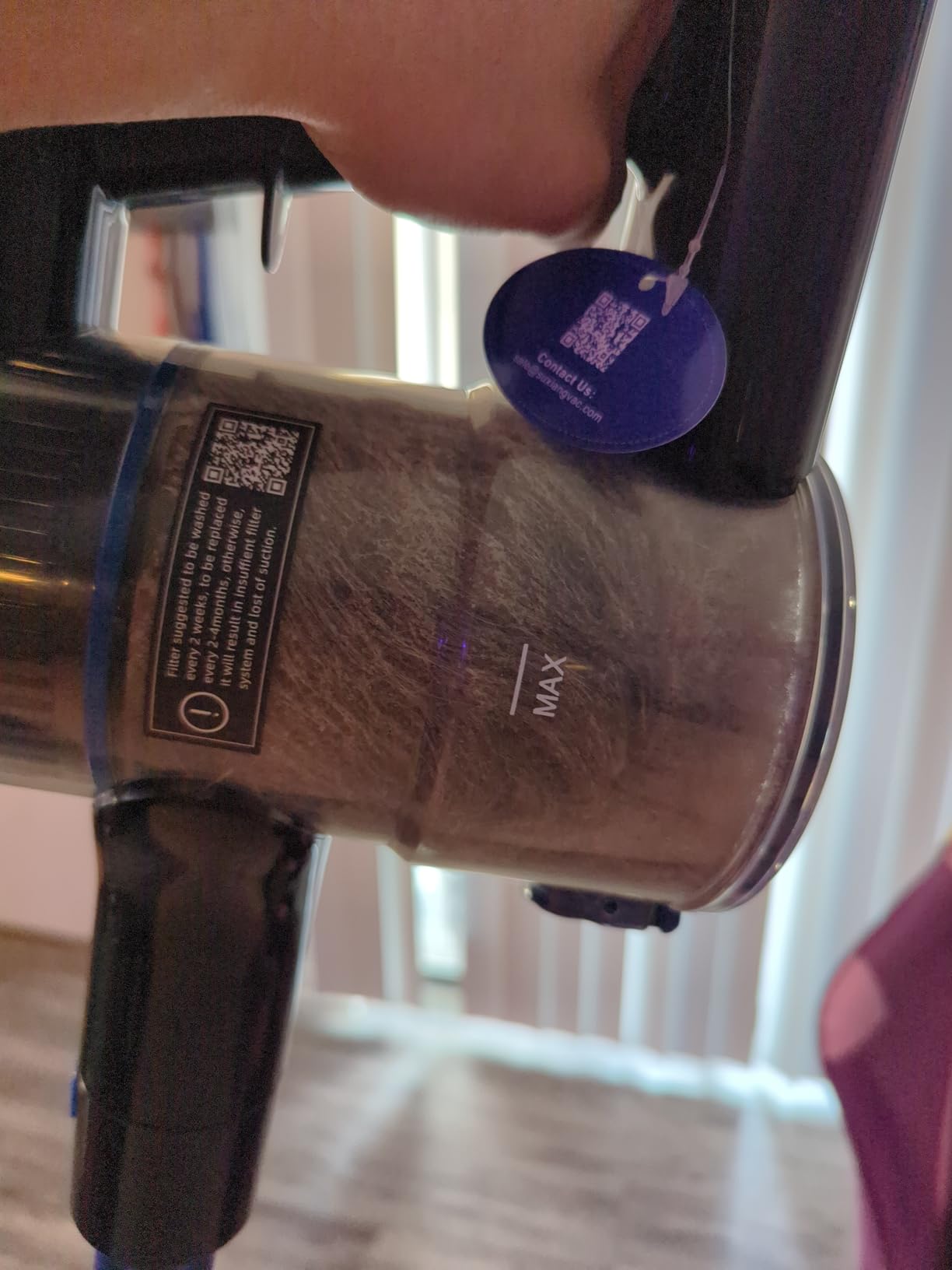 Cordless Vacuum Cleaner, 8-in-1 Vacuum Cleaners for Home, 45Mins Runtime, Anti-Tangle Stick Vacuum with LED Display, Rechargeable Lightweight Vacuum for Pet Hair/Carpet/Floor (Blue) - Customer Photo 1