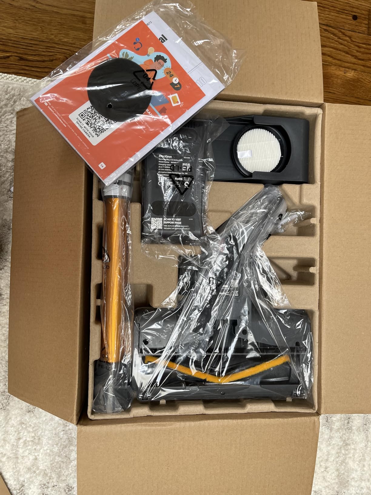 ElecKeys Cordless Vacuum Cleaner, Upgraded 580W 48KPA 65Mins Vacuum Cleaners for Home, Stick Vacuum with Self-Standing and Touch Screen, Anti-Tangled Handheld Vacuum for Pet Hair, Floors, Carpets, K10 - Customer Photo 2