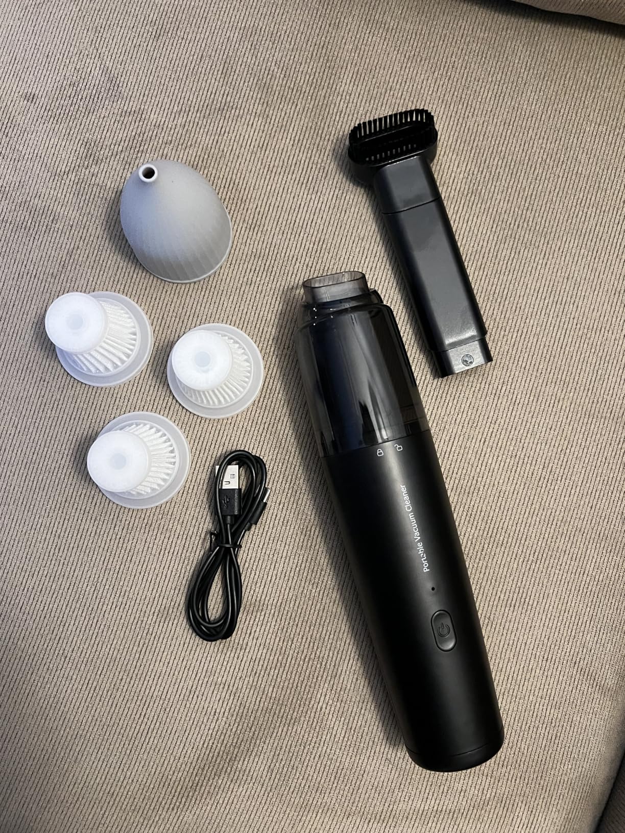 Handheld Vacuum Cordless, Car Vacuum Cleaner Portable with HEPA Filter, 2 Suction Modes, Mini Hand Held Vacuum Rechargeable for Car, Home, Pet Hair, Office, Desk, Keyboards (Black) - Customer Photo 2