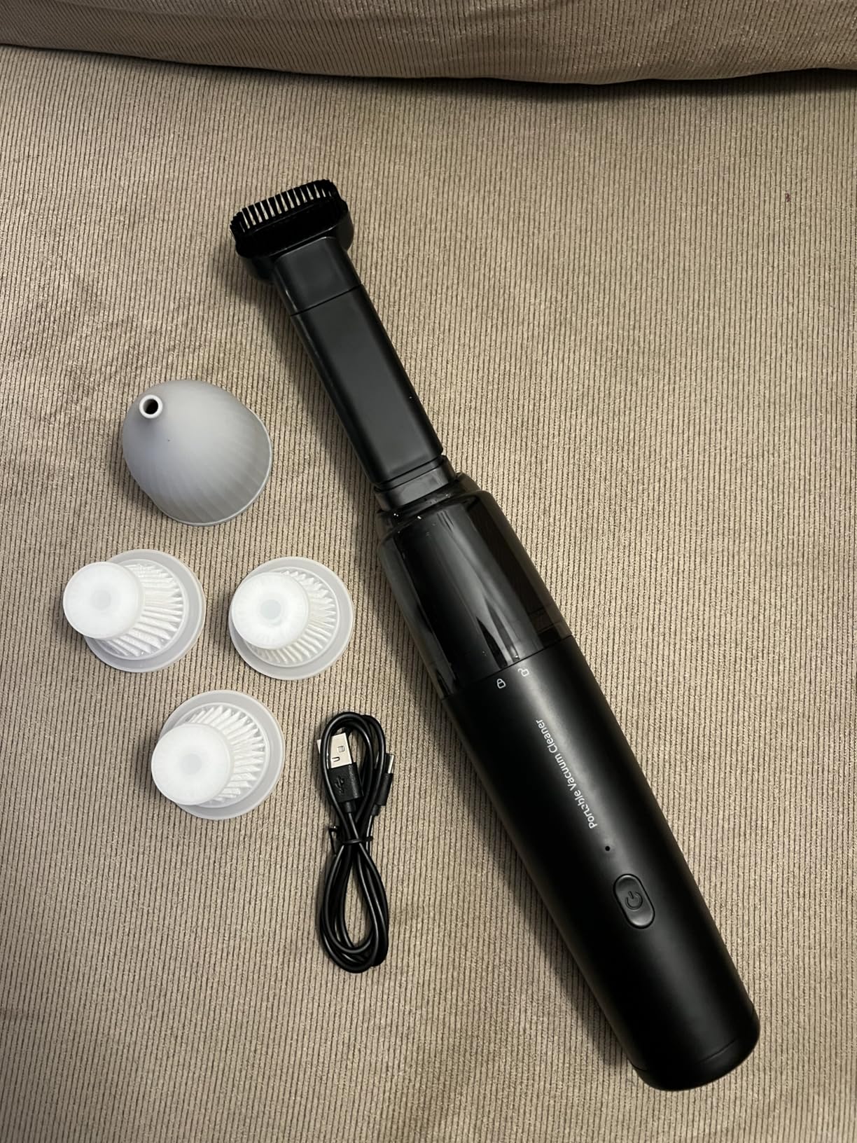 Handheld Vacuum Cordless, Car Vacuum Cleaner Portable with HEPA Filter, 2 Suction Modes, Mini Hand Held Vacuum Rechargeable for Car, Home, Pet Hair, Office, Desk, Keyboards (Black) - Customer Photo 2