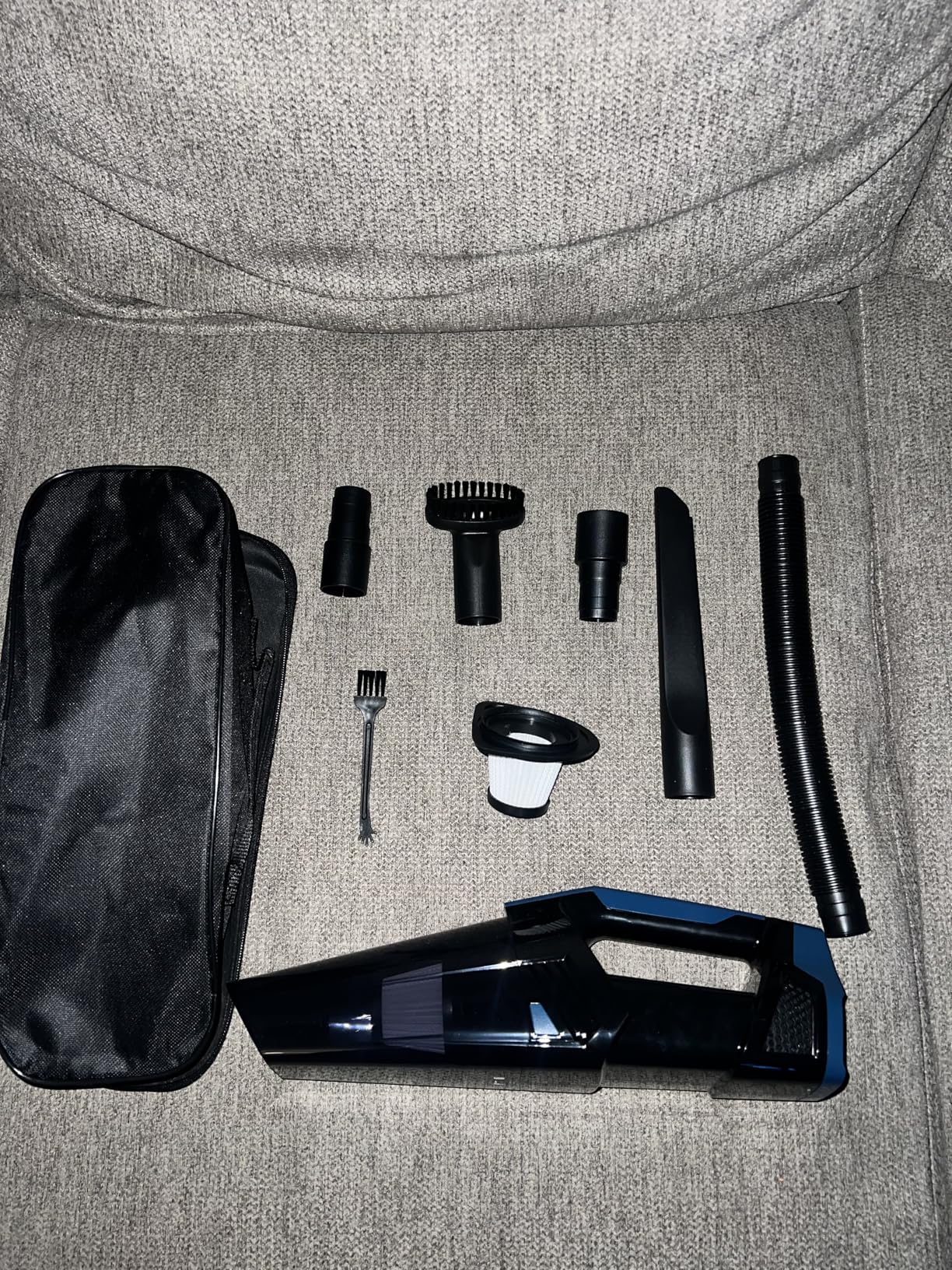 Cordless Car Vacuum Lightweight High Power Handheld Vacuum Cleaner with LED Light, Hand Vacuum for Car Home Office and Pet Hair, BlackBlue - Customer Photo 4