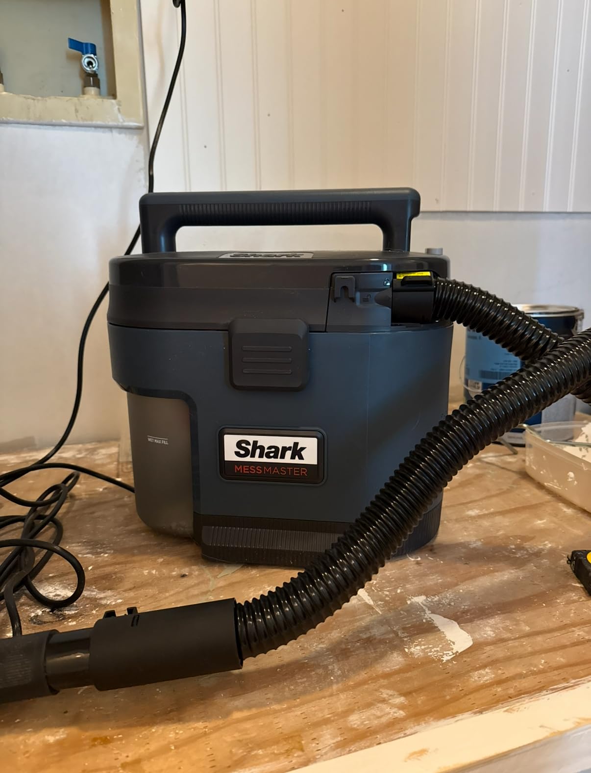 Shark MessMaster Portable Wet Dry Vacuum, 1 Gallon Capacity, True Grip Accessory Suite, Corded, Perfect for Pets & Cars, Ultra-Powerful Suction for Tough Wet & Dry Messes, Burgundy, UV105 - Customer Photo 1