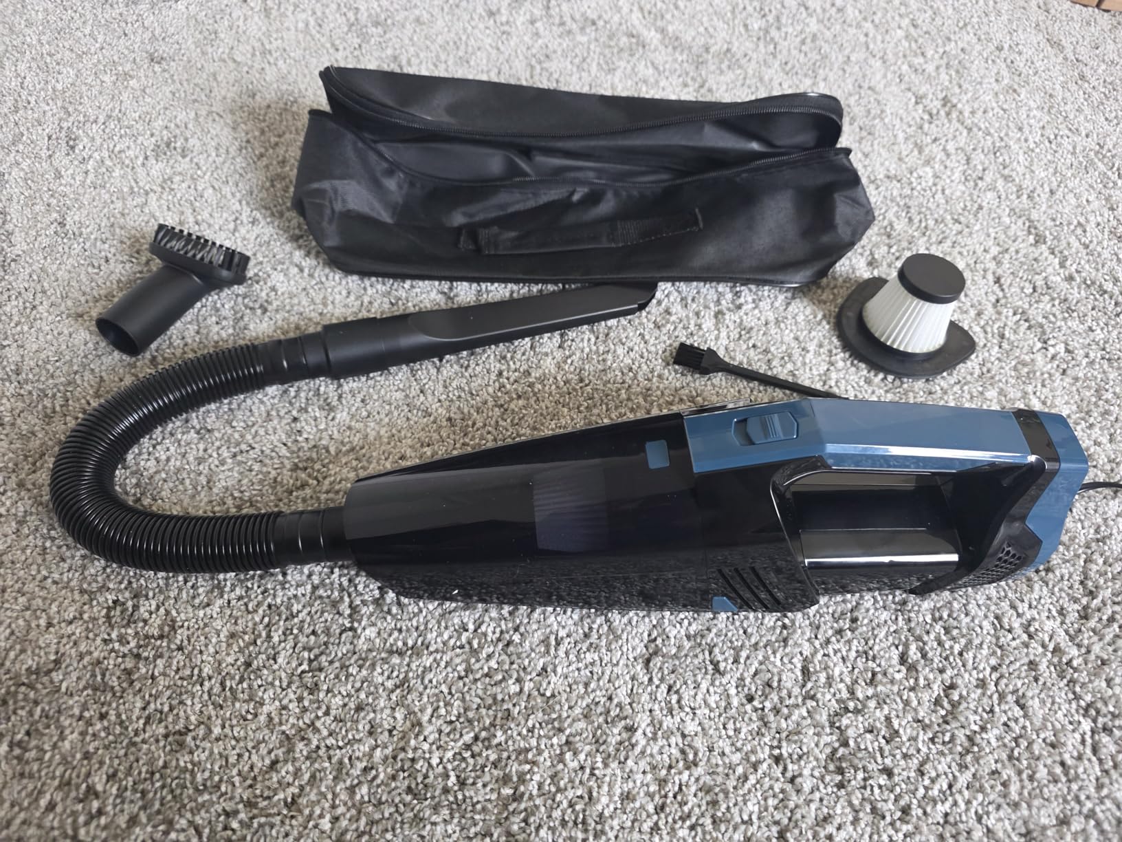 Car Vacuum - Portable Vacuum Cleaner with 16.4ft Cord, Bag, LED Light & Attachments - DC 12V High Power Small Vacuum, Car Accessories - Customer Photo 2