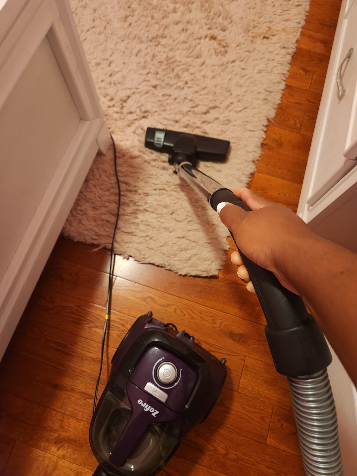 Zefiro Canister Vacuum Cleaner, 28Kpa Bagless Canister Vacuum for Home, Auto Cord Rewind, XL Dust Cup, HEPA Filter, Corded Hardwood Floor Vacuum for Hard Floors, Carpet, Pet Hair, Purple, A20 - Customer Photo 1