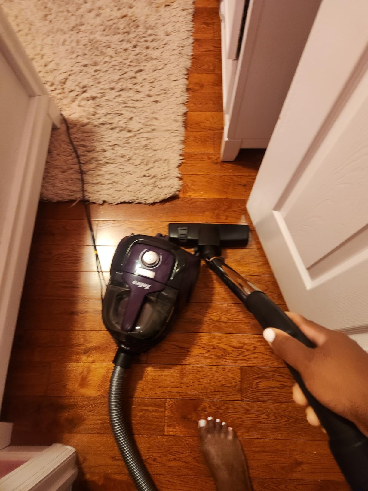 Zefiro Canister Vacuum Cleaner, 28Kpa Bagless Canister Vacuum for Home, Auto Cord Rewind, XL Dust Cup, HEPA Filter, Corded Hardwood Floor Vacuum for Hard Floors, Carpet, Pet Hair, Purple, A20 - Customer Photo 2