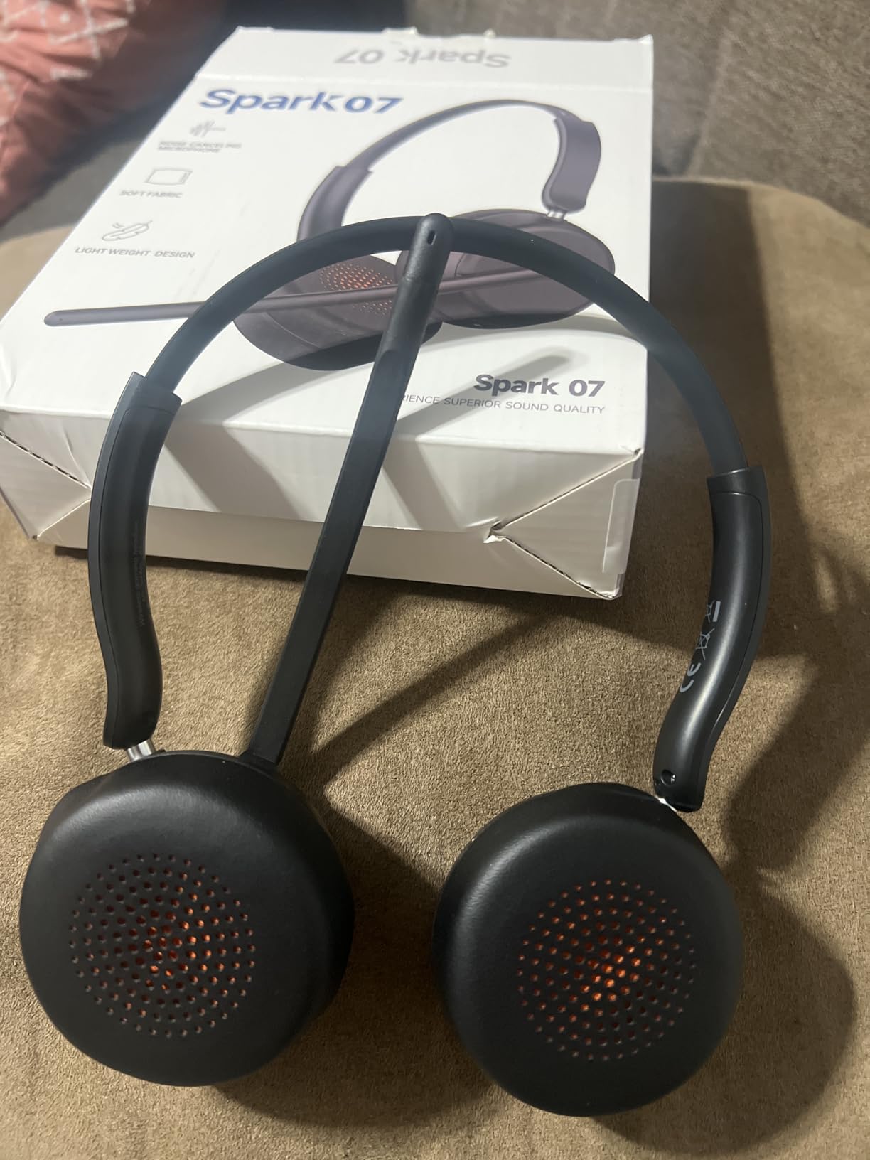 Wireless Headset with Mic for Work, Bluetooth 5.4 Headphones with AI Noise-Canceling Mic for Clear Calls, Wireless Headsets with Mic Mute & USB A/C Dongle for PC, Computer, Laptop, Black - Customer Photo 1