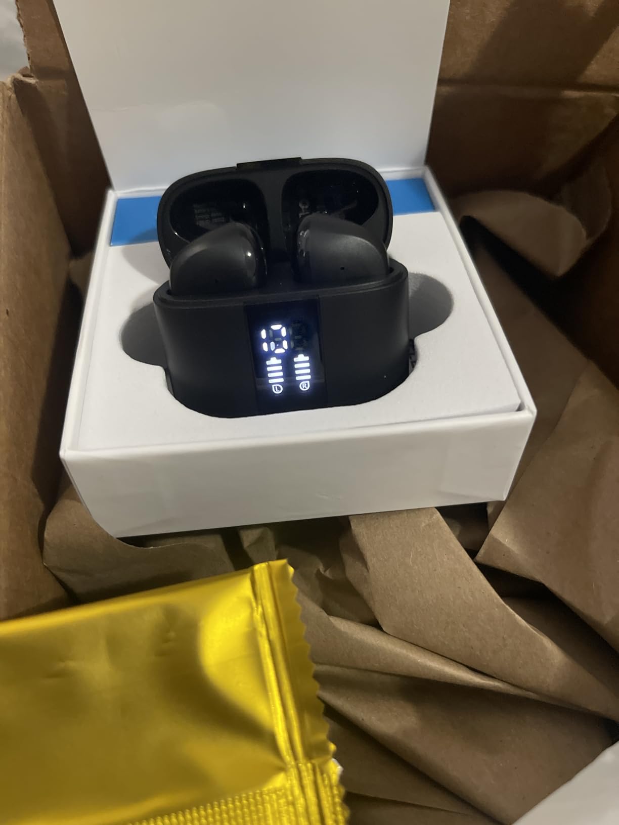 Wireless Earbuds, Bluetooth Headphones with Deep Bass Stereo, 48H Playback Ear Buds with LED Power Display, Lightweight, IPX7, in-Ear Earphones with Mic for iPhone/Android/iPad, Black - Customer Photo 1