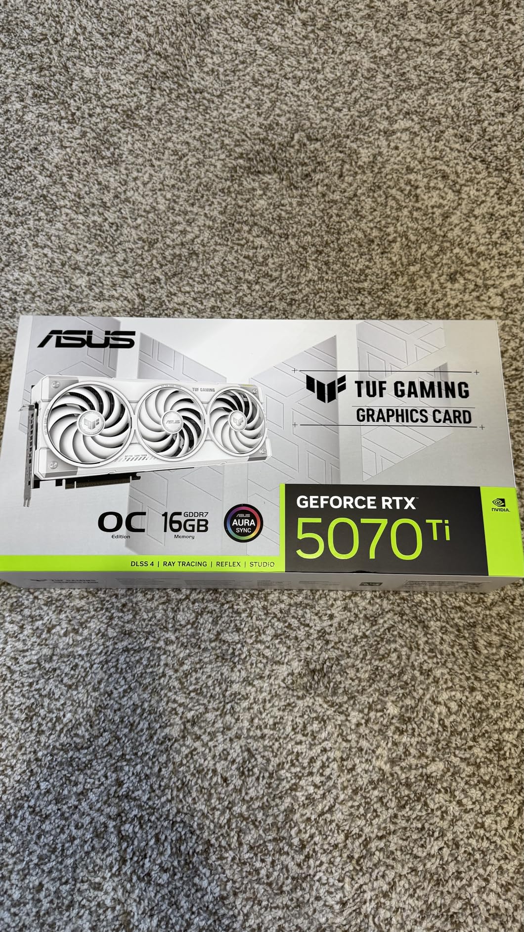 ASUS TUF Gaming GeForce RTX 5070 Ti 16GB GDDR7 White OC Edition Gaming Graphics Card (PCIe 5.0, HDMI/DP 2.1, 3.125-slot, Military-Grade Components, Protective PCB Coating, axial-tech Fans) - Customer Photo 4