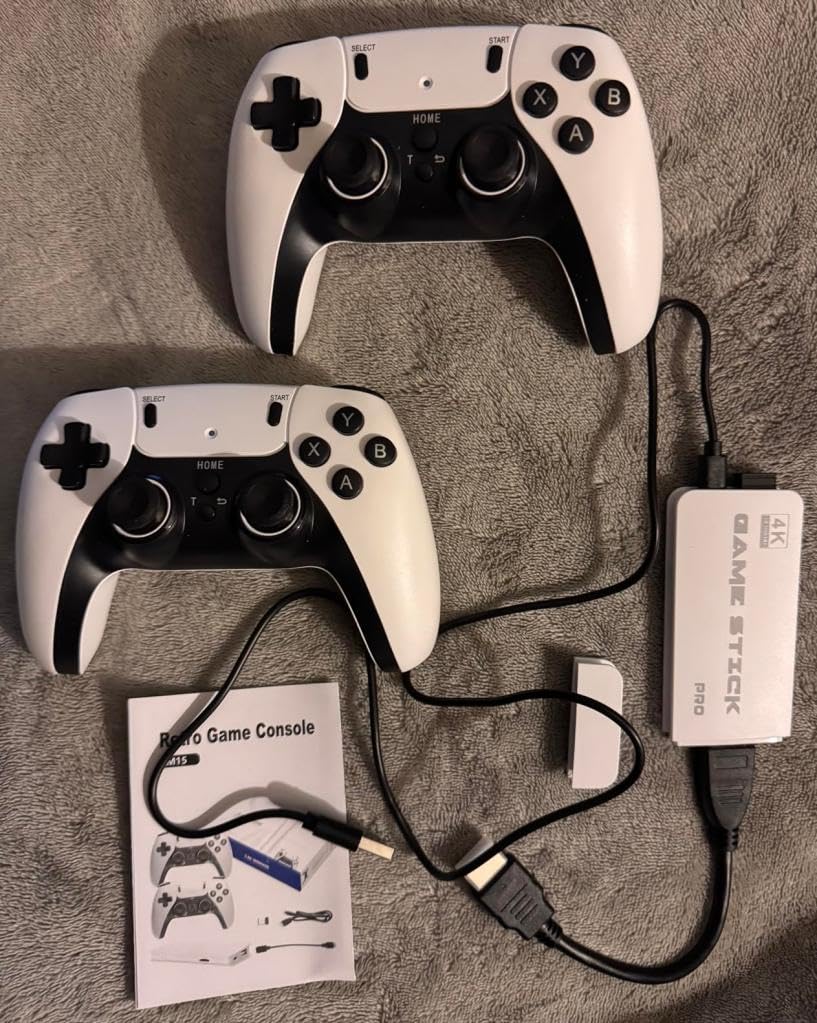 Huqjot 2025 Upgraded Retro Gaming Console Stick Pro, Video Games Console with 4K HDMI, Built-in 23 Classic Game Emulators, 20000+ Games - Video Game with Upgrade Dual 2.4G Wireless Controllers - Customer Photo 2