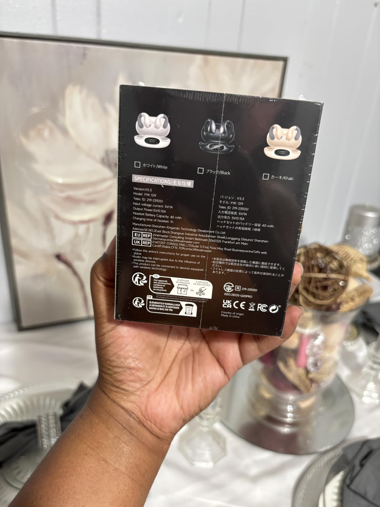 Ultra Ergonomic Clip-On Open Earbuds, Bone Conduction Over-The-Ear Headphones with Waterproof Design and Secure Fit for Small Ears, Obsidian Black - Customer Photo 2