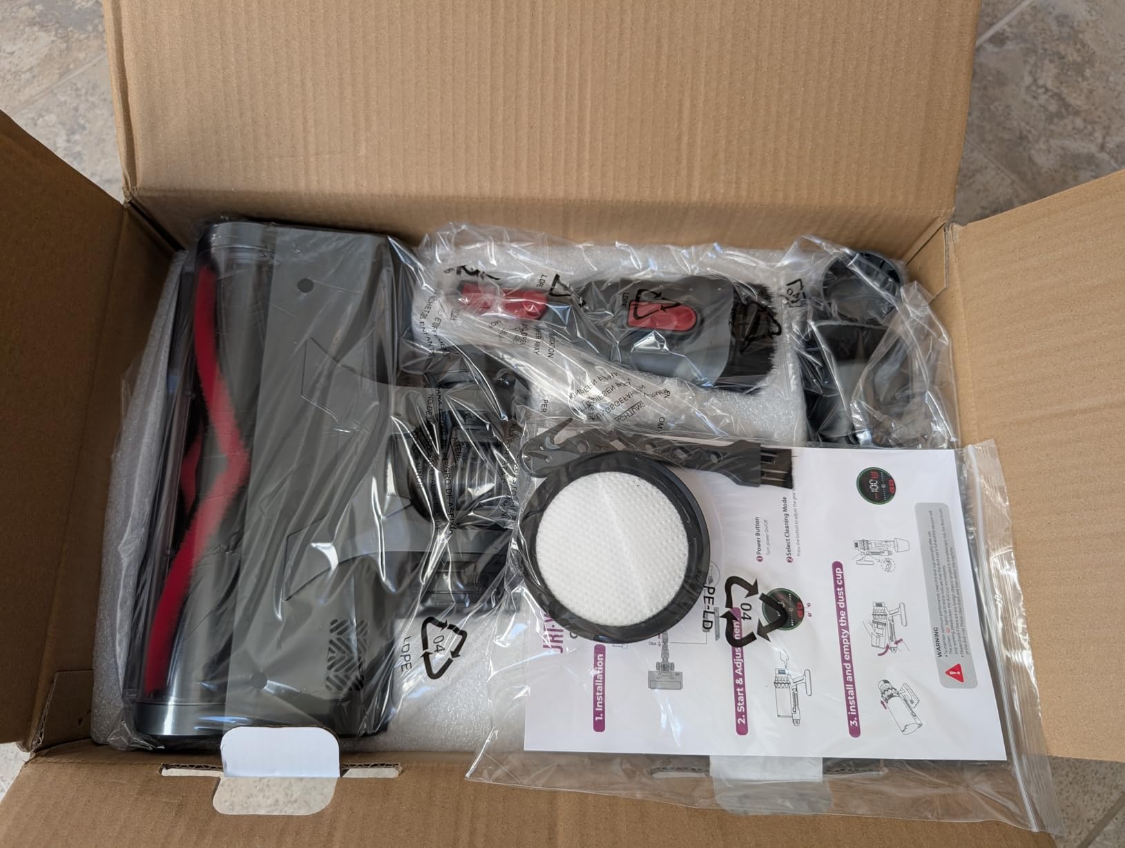 Cordless Vacuum Cleaner, 600W 50KPA 70Min Powerful Vacuum Cleaners for Home, Self-Standing Stick Vacuum Cordless Rechargeable/ Anti-Tangle/OLED Screen/1.8L Cup for Home Pet Hair/Carpet/Hardwood Floor Customer Review Cordless Vacuum Cleaner, 600W 50KPA 70Min Powerful Vacuum Cleaners for Home, Self-Standing Stick Vacuum Cordless Rechargeable/ Anti-Tangle/OLED Screen/1.8L Cup for Home Pet Hair/Carpet/Hardwood Floor - Customer Photo 2