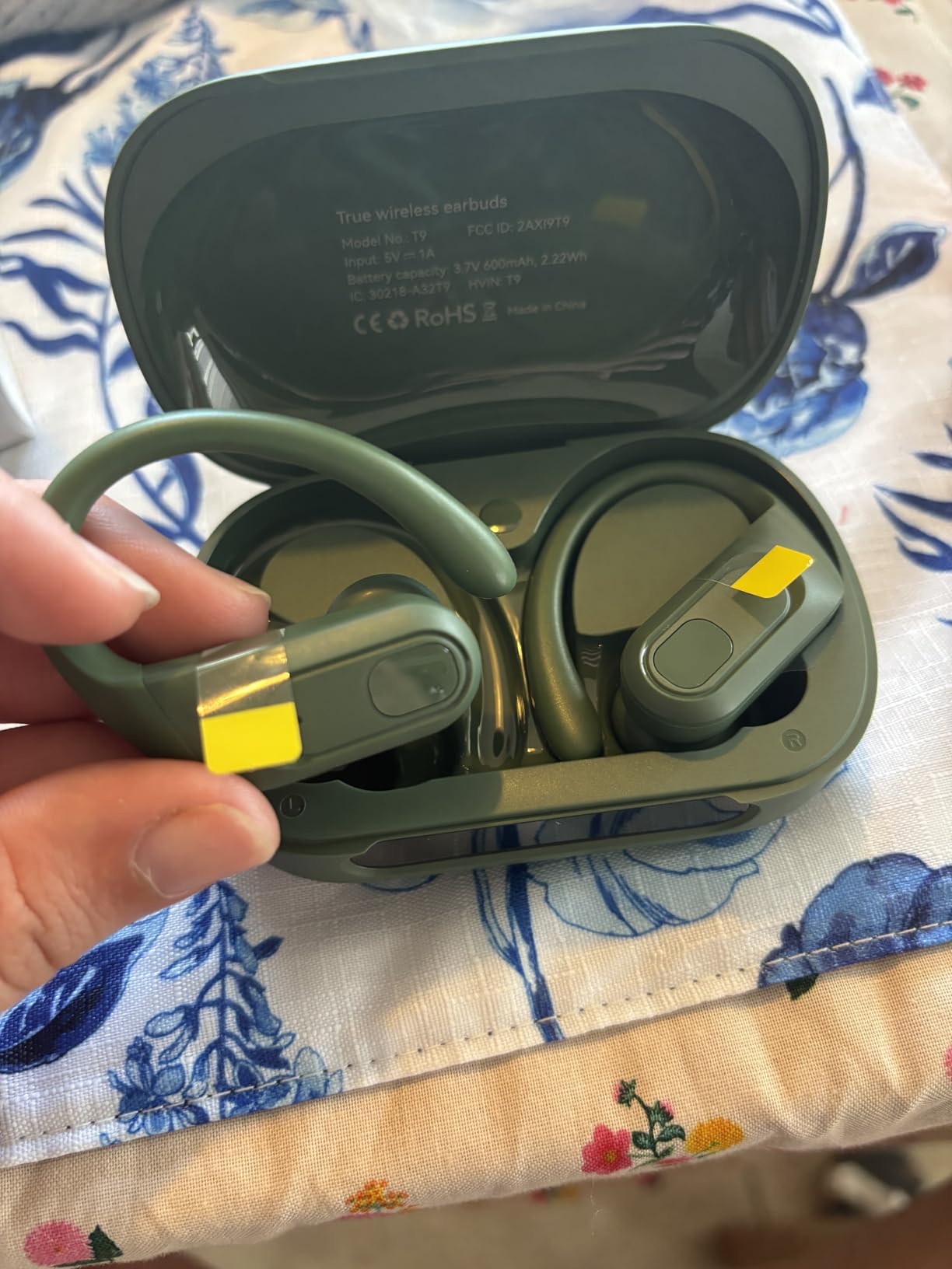 occiam Active Noise Cancelling Ear Buds Wireless Earbuds Bluetooth Headphones 96Hrs Playback LED Display Over-Ear Waterproof Earphones with Earhooks Mics Clear Call for Sport/Running/Workout Black - Customer Photo 1