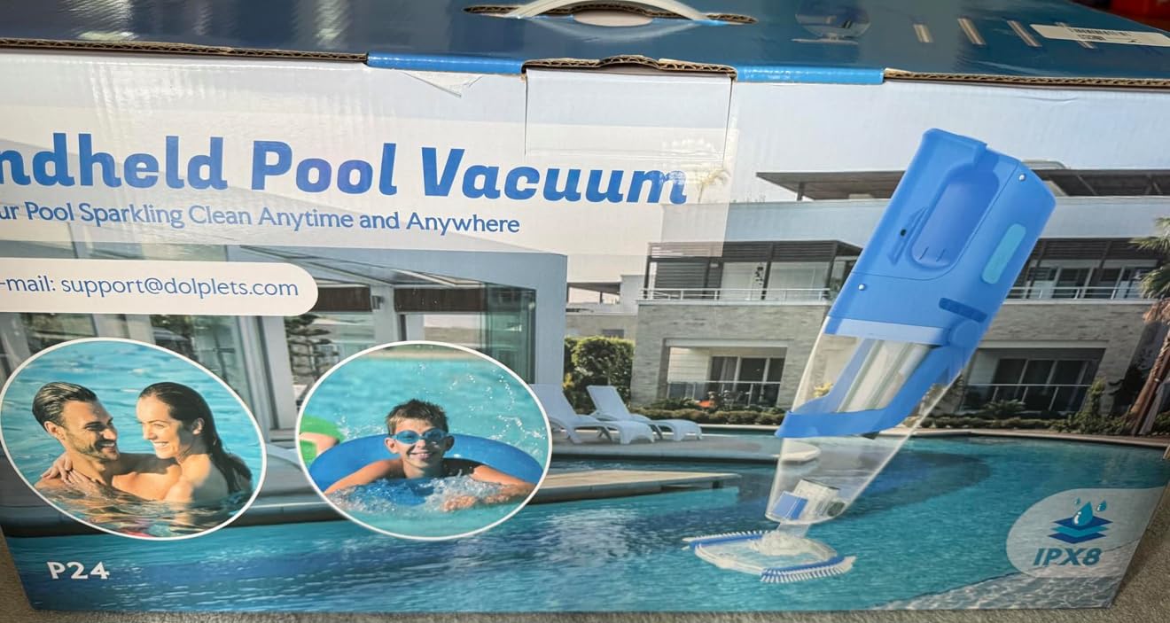 Cordless Handheld Pool Vacuum Cleaner with Telescopic Pole, 26.5 GPM Powerful Suction, Longer 1H Runtime, Portable Pool Vacuums for Above Ground/Inground Pools, Hot Tubs, Spas - Customer Photo 2