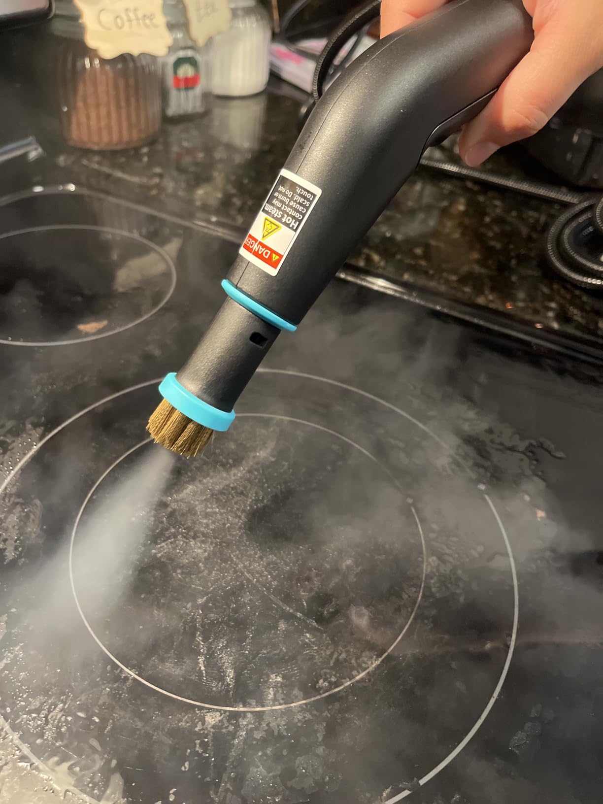 Steam Cleaner, 4 Bar High Pressure Steamer with 6-Level Adjustable, 15s Heat-Up, 42.7oz Large Tank, 7ft Extended Hose, 18 pcs Accessories, Portable Steam Cleaner for Home, Car, Tile, Grout, Grease Customer Review Steam Cleaner, 4 Bar High Pressure Steamer with 6-Level Adjustable, 15s Heat-Up, 42.7oz Large Tank, 7ft Extended Hose, 18 pcs Accessories, Portable Steam Cleaner for Home, Car, Tile, Grout, Grease - Customer Photo 1